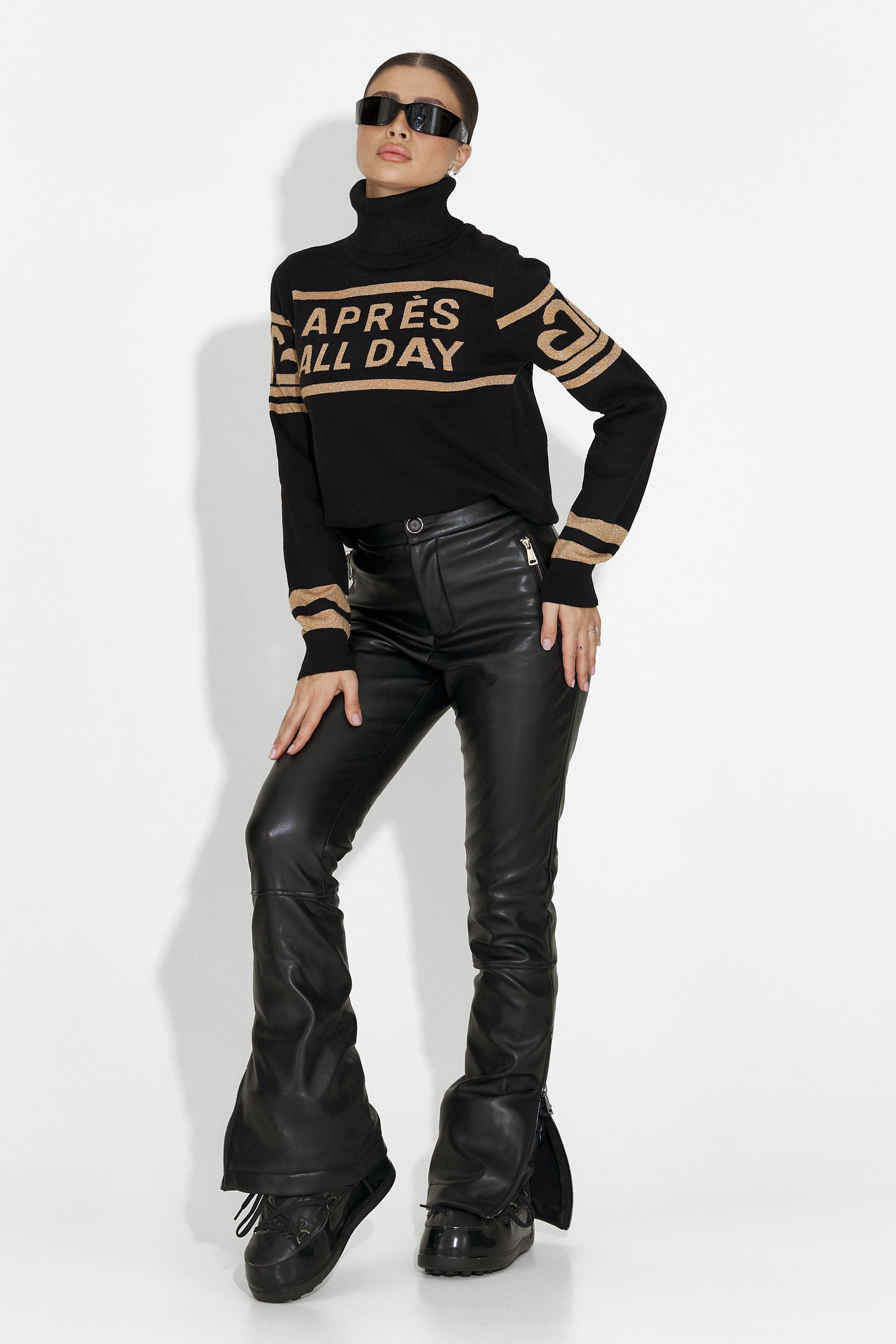 Дамски черен ски пуловер Jovelia Bogas