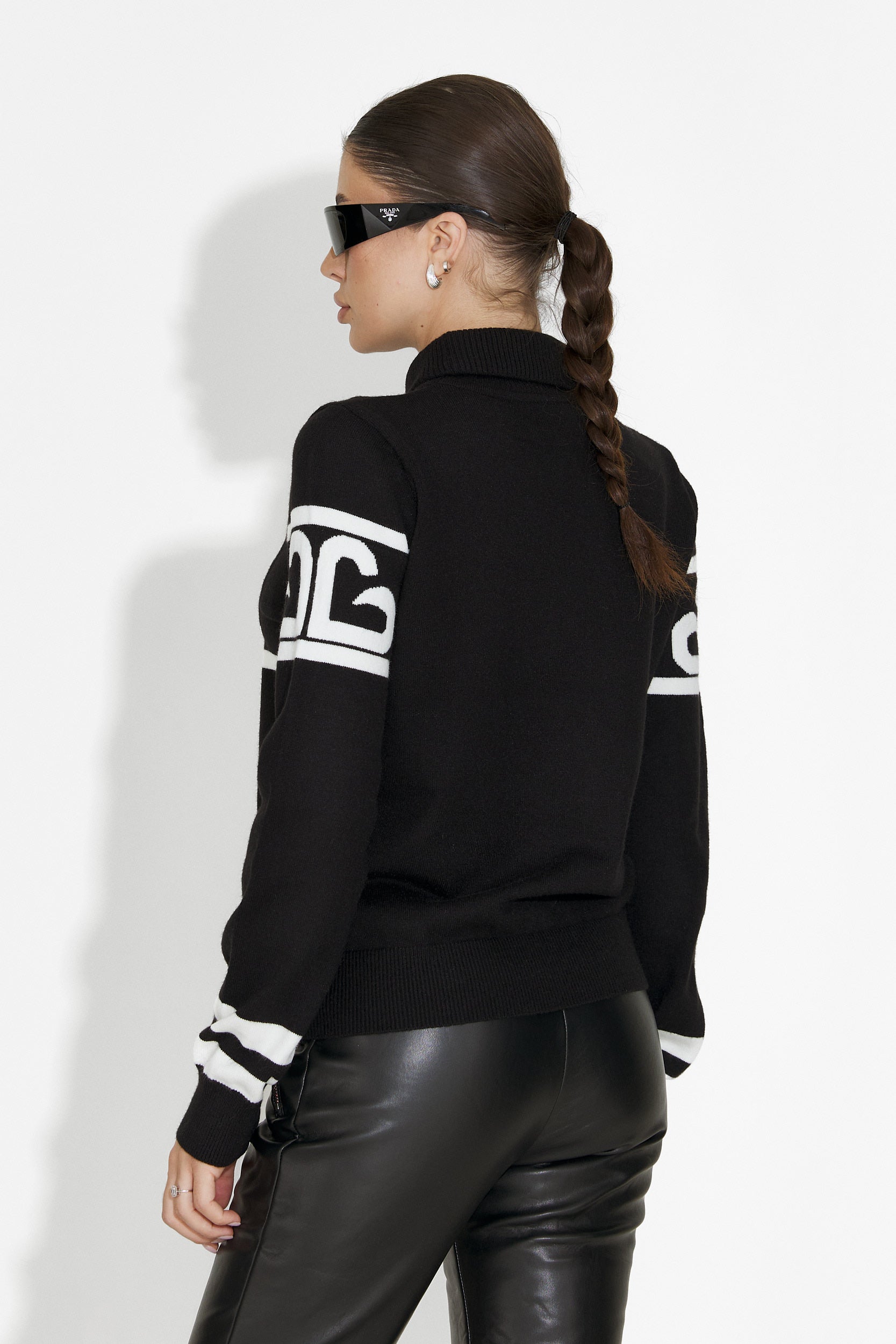 Дамски черен ски пуловер Lanaki Bogas