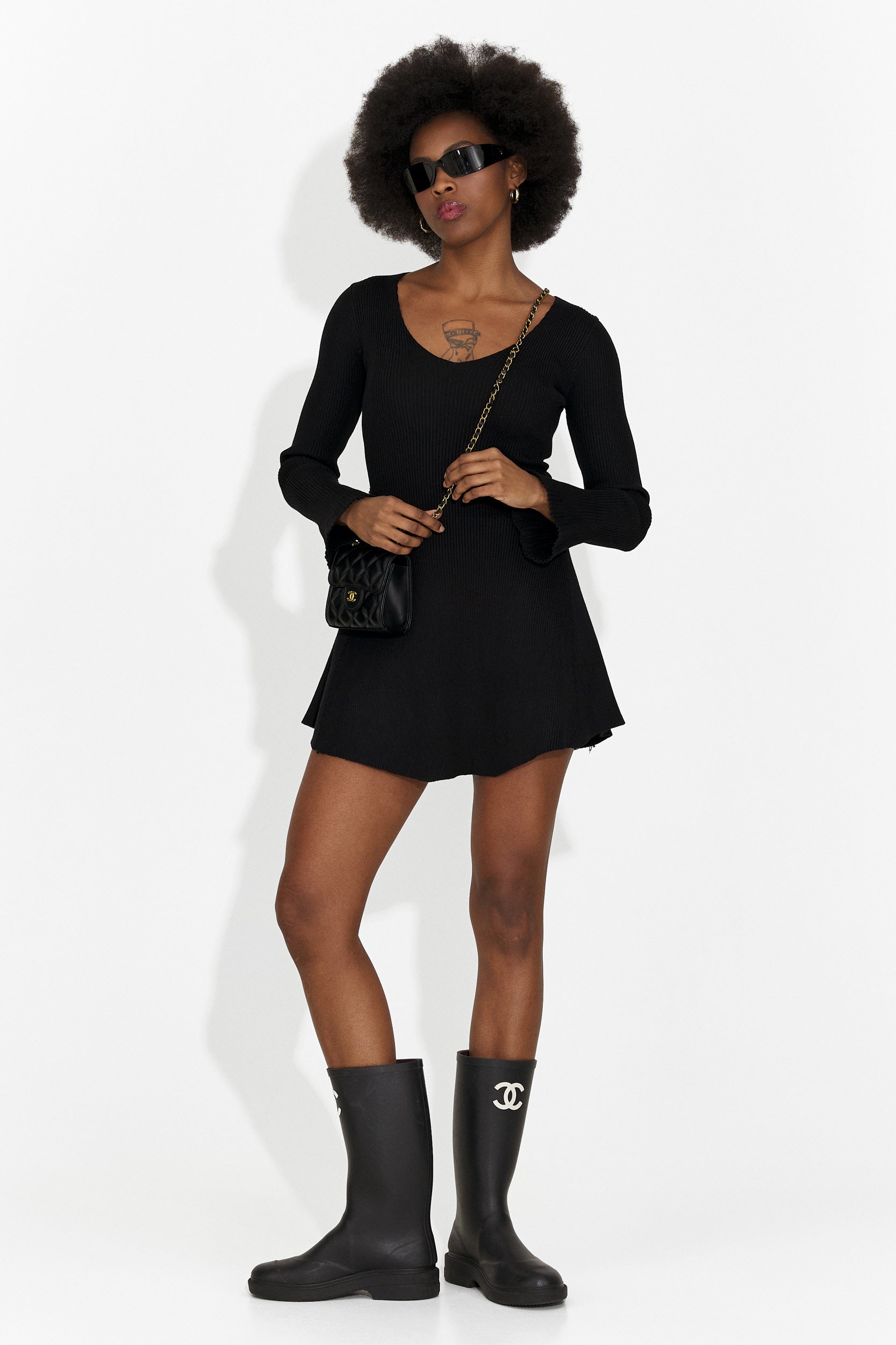 Черна ежедневна дамска рокля Nesie Bogas