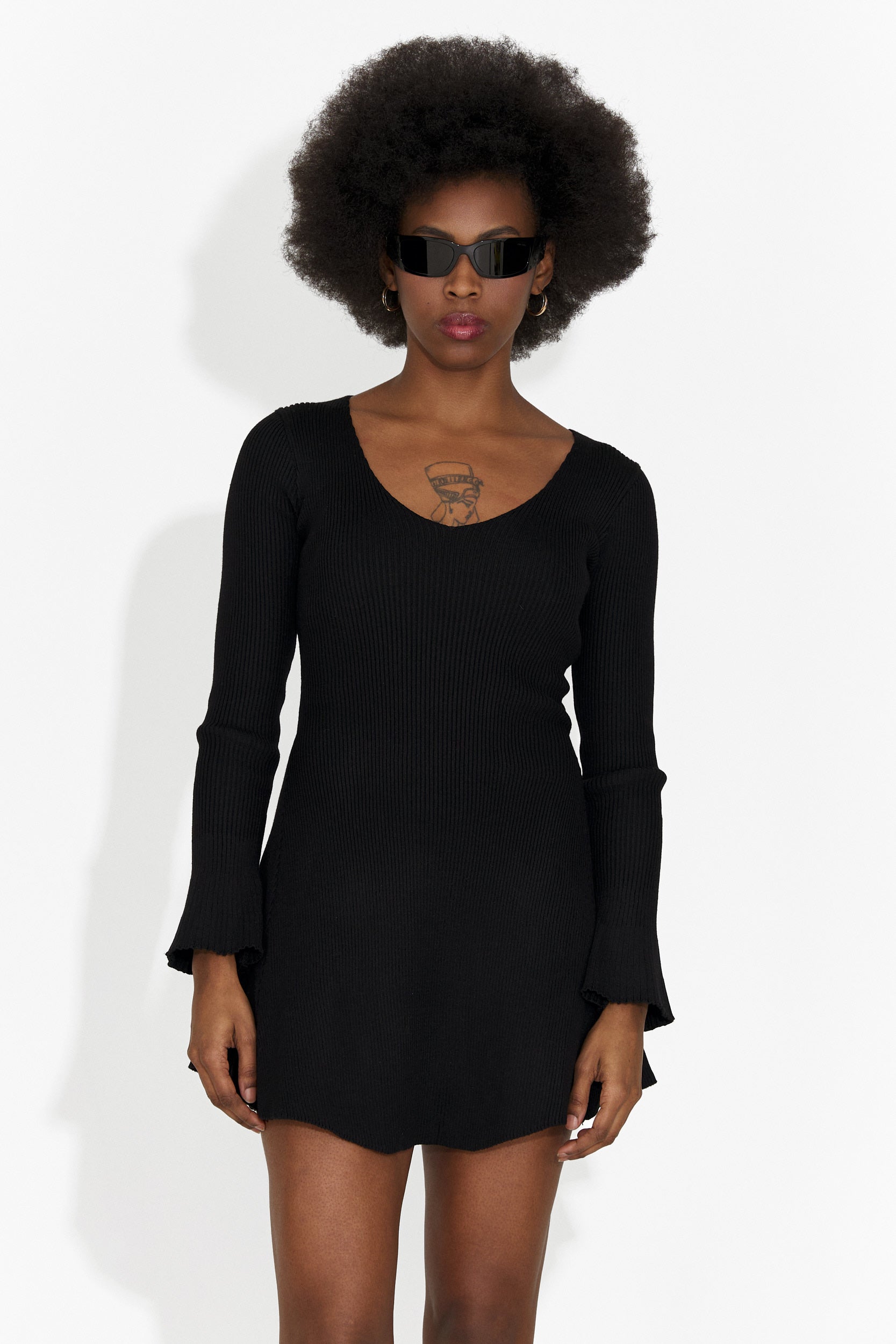 Черна ежедневна дамска рокля Nesie Bogas