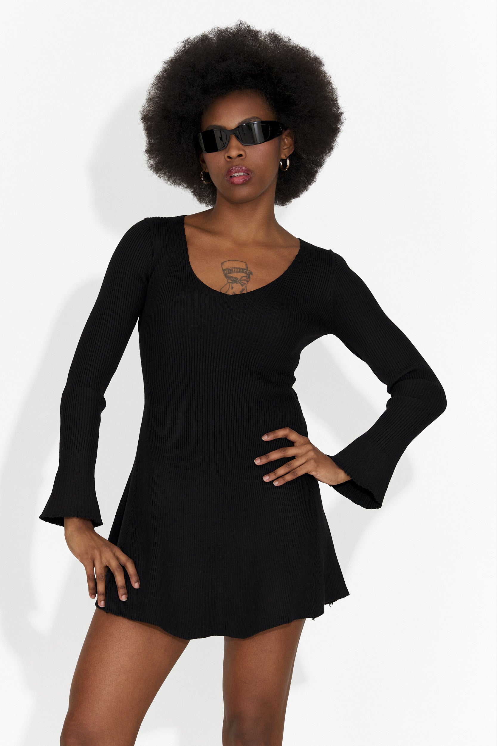 Черна ежедневна дамска рокля Nesie Bogas