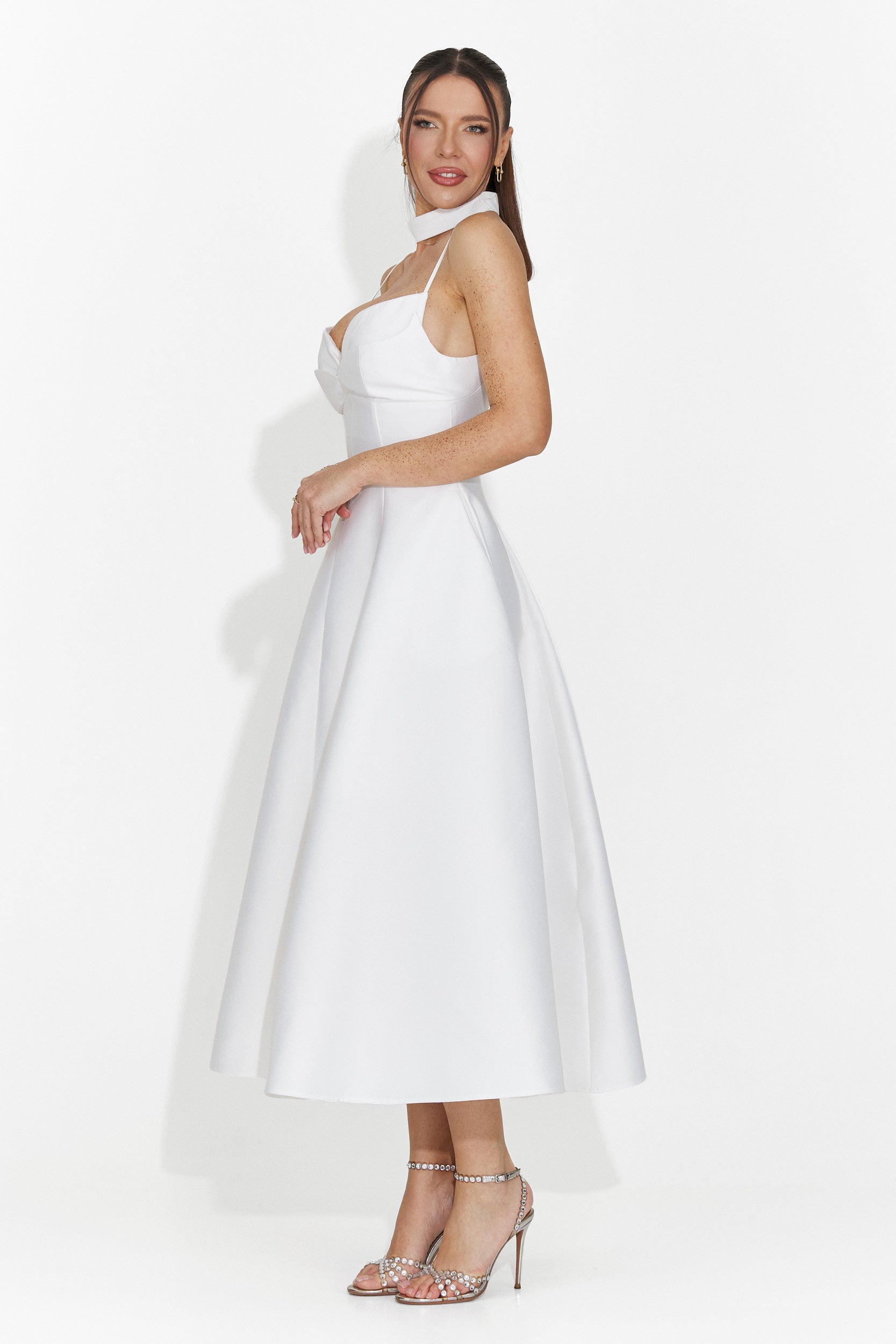 Дамска дълга бяла рокля Coriza Bogas