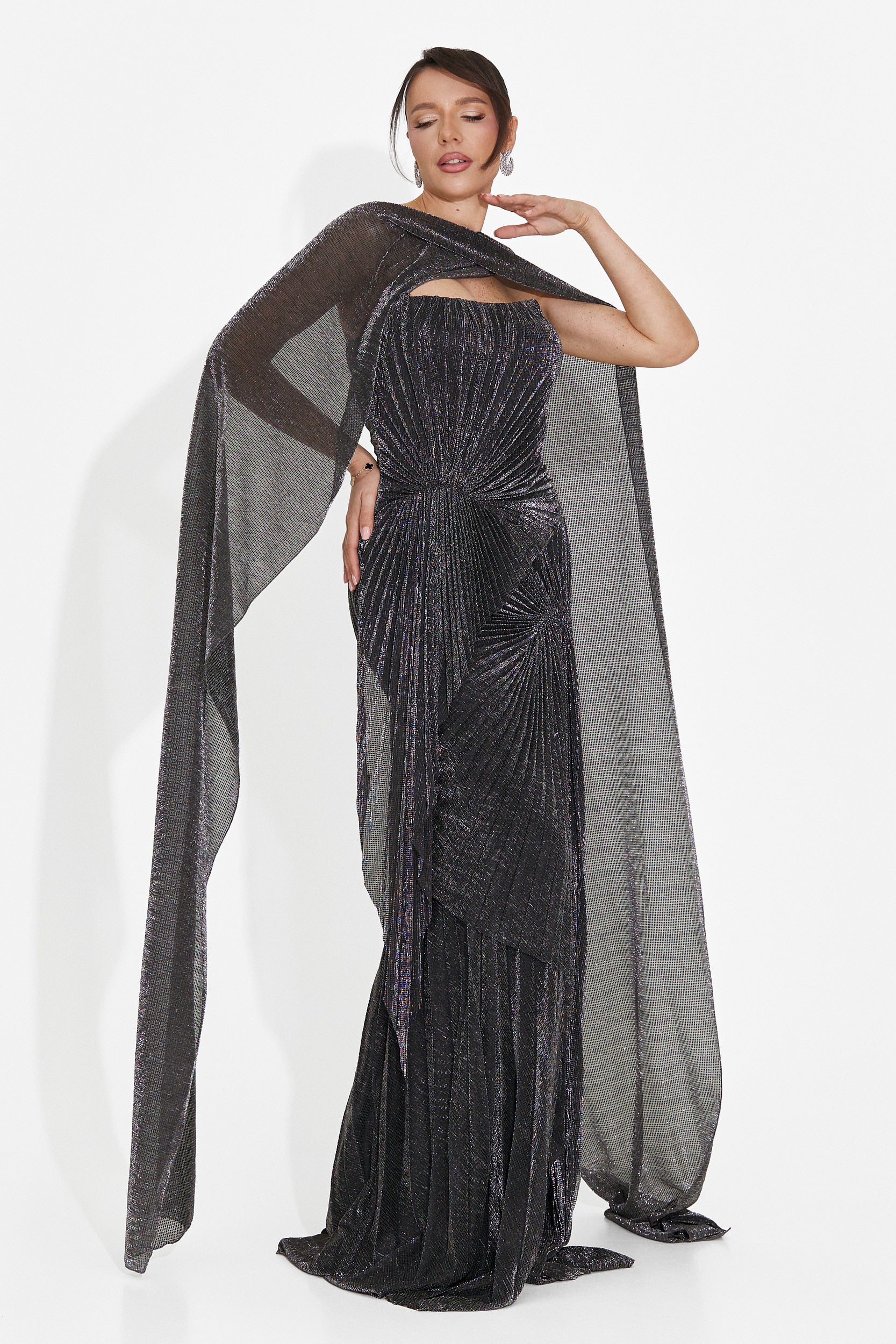 Rochie dama lunga argintie Veriona Bogas