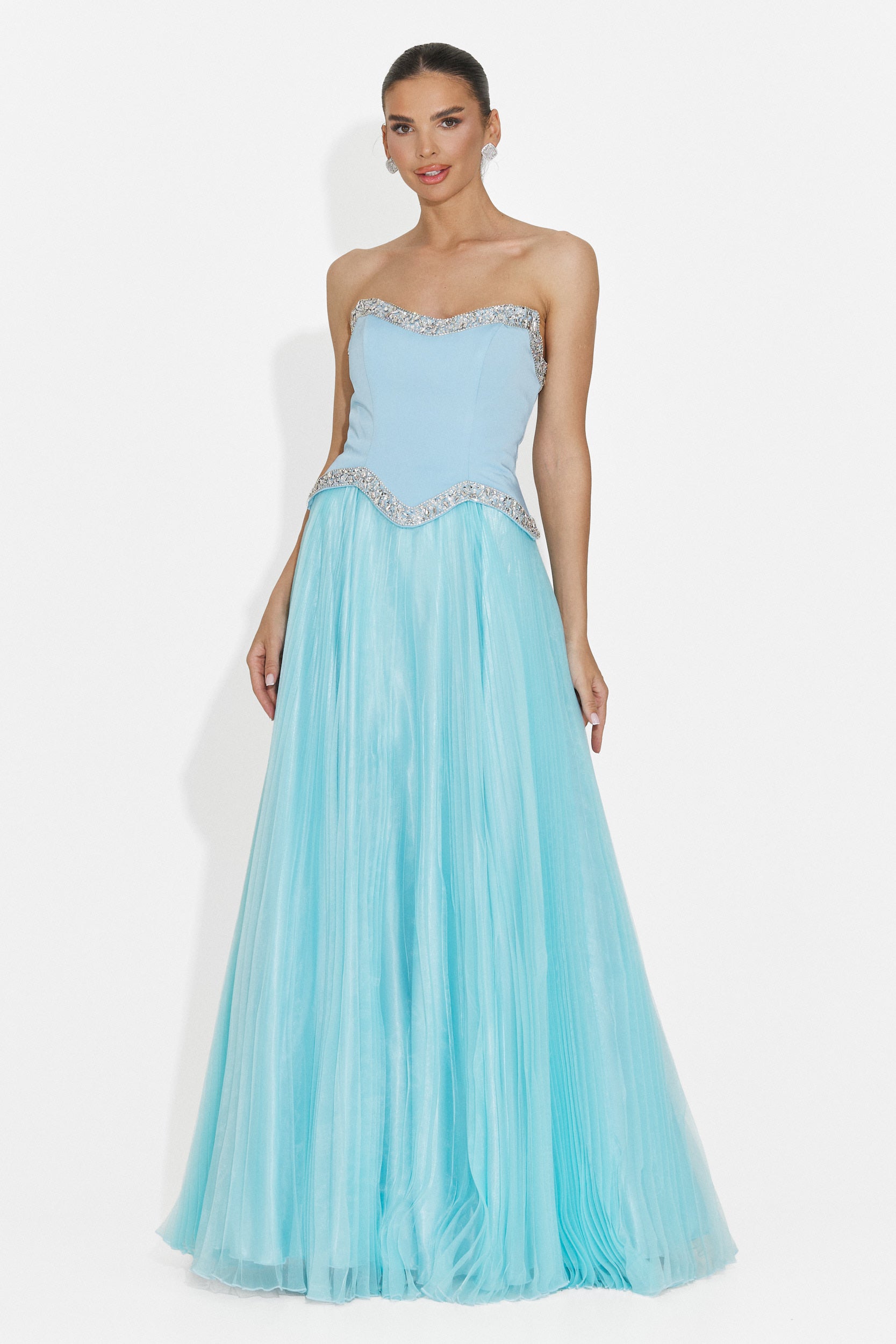Rochie dama lunga bleu Elfi Bogas