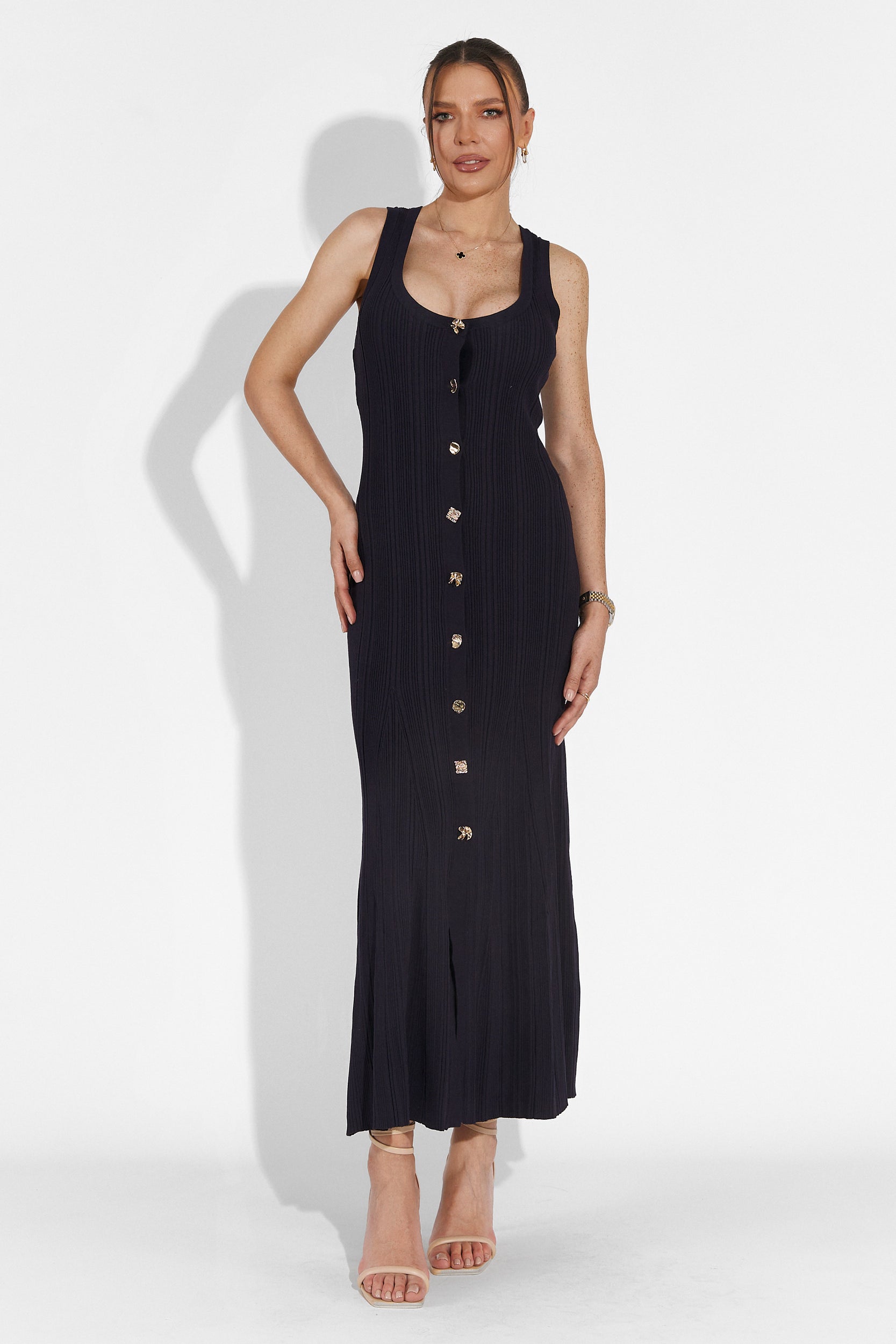 Rochie dama lunga bleumarin Selsia Bogas