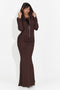 Дамска дълга рокля кафява Briania Bogas