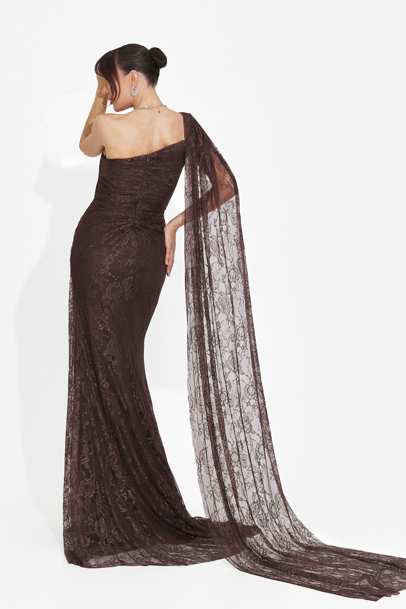 Rochie dama lunga maro Heliena Bogas