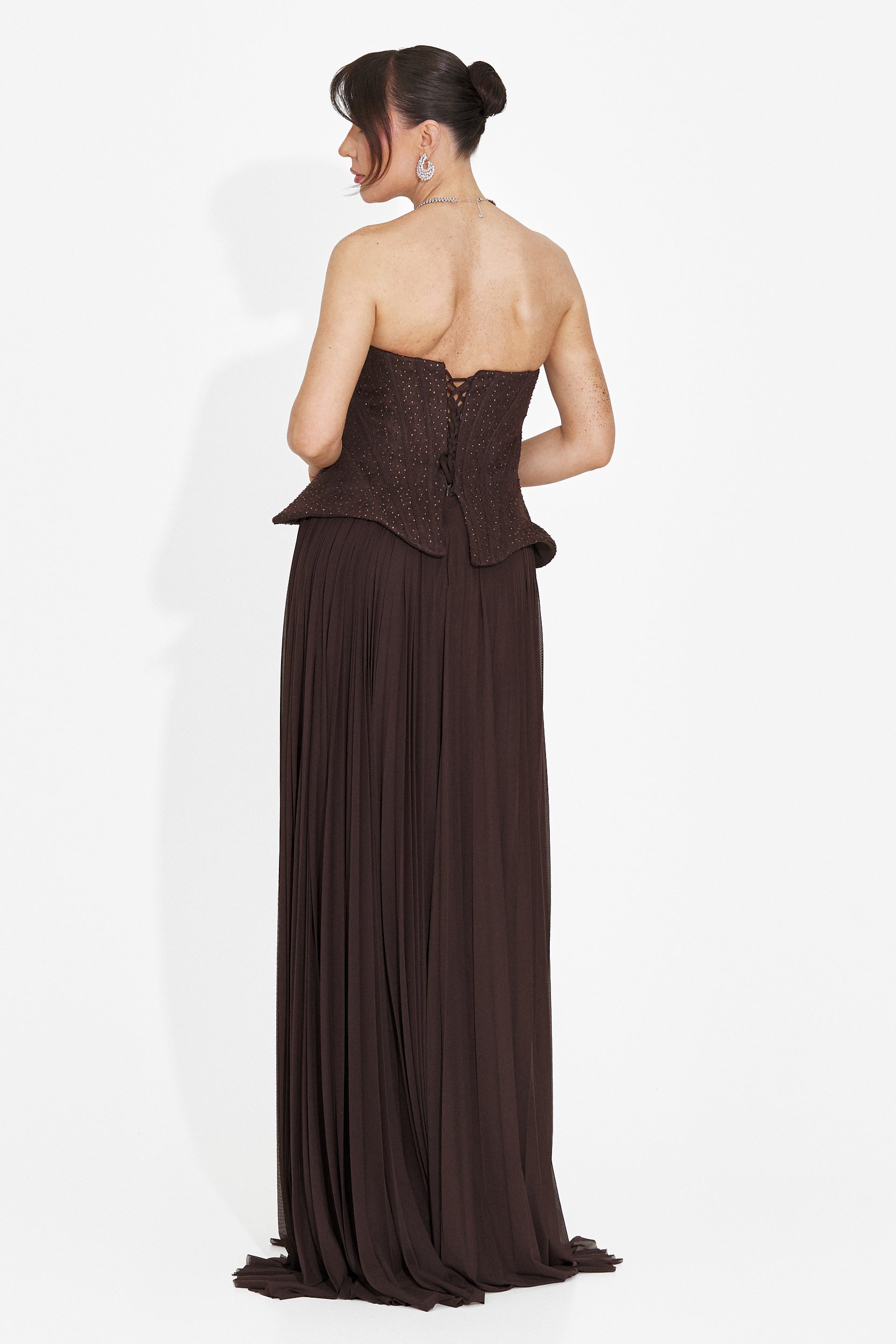 Rochie dama lunga maro Mivea Bogas