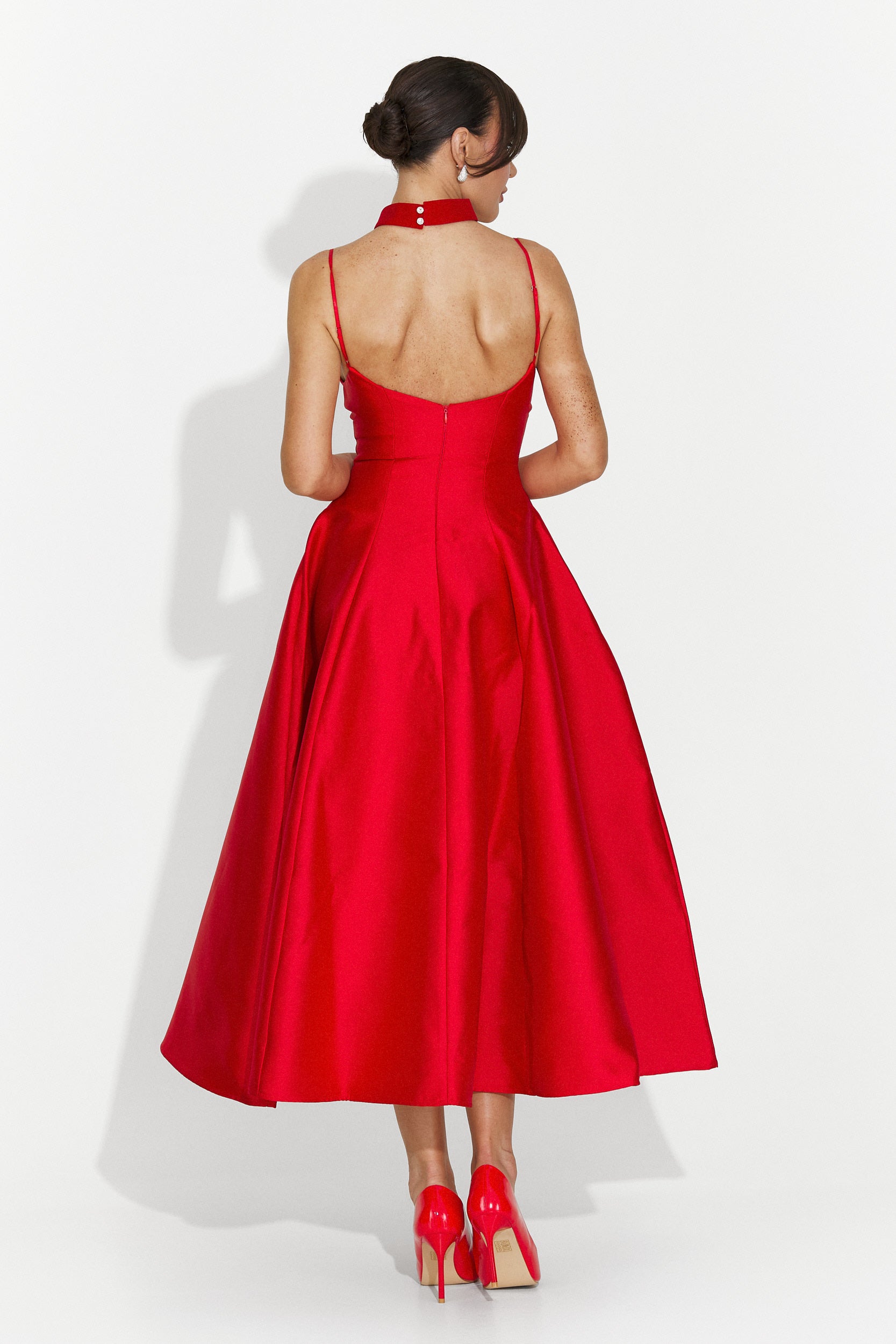 Дамска дълга червена рокля Coriza Bogas