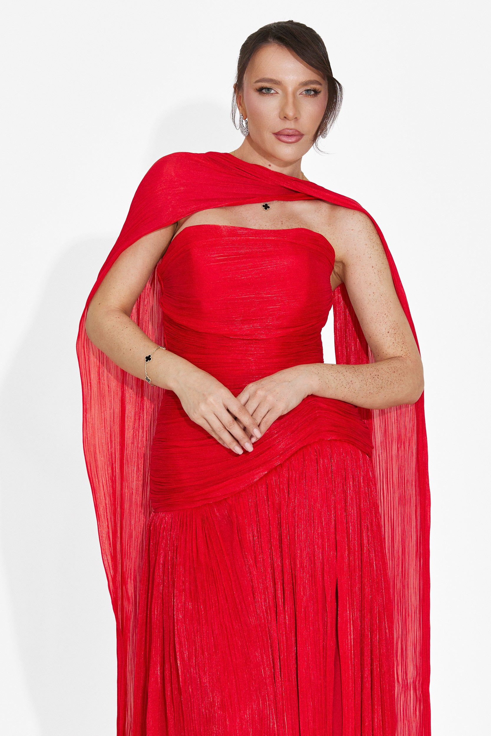 Rochie dama lunga rosie Gabielia Bogas