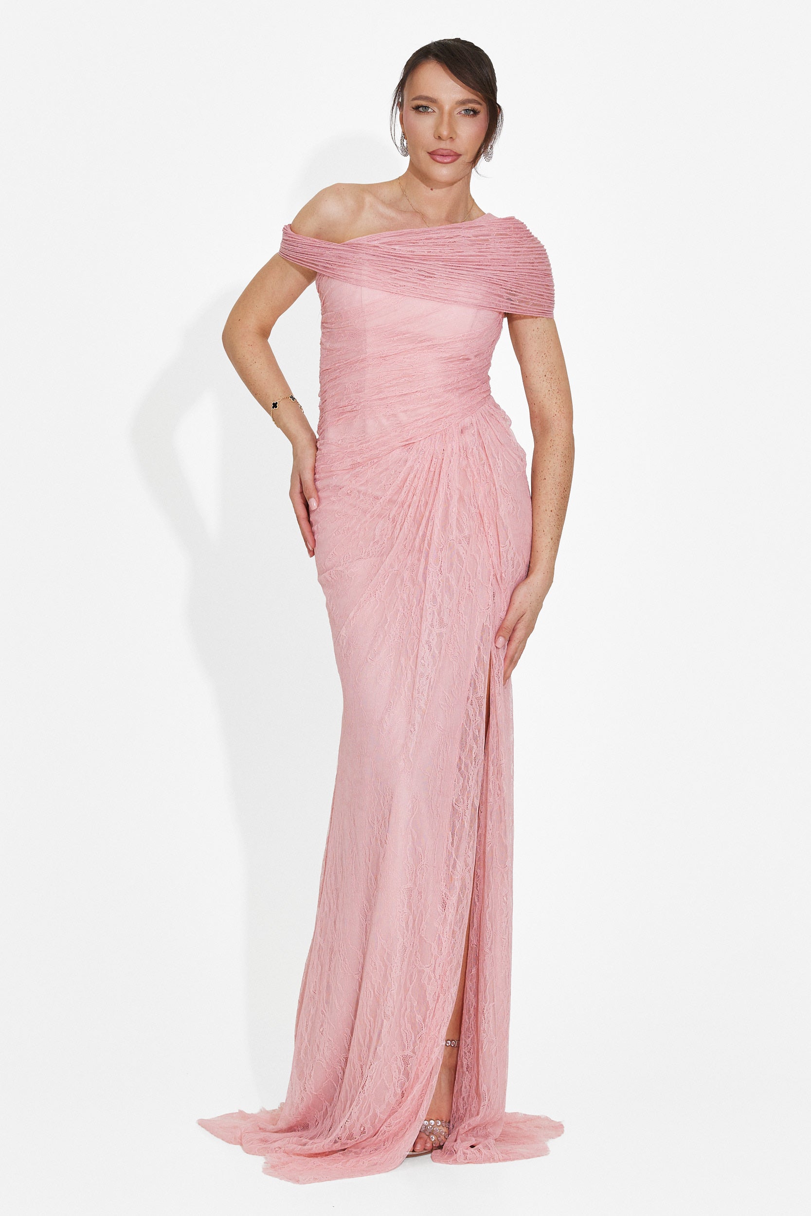 Rochie dama lunga roz Alanea Bogas