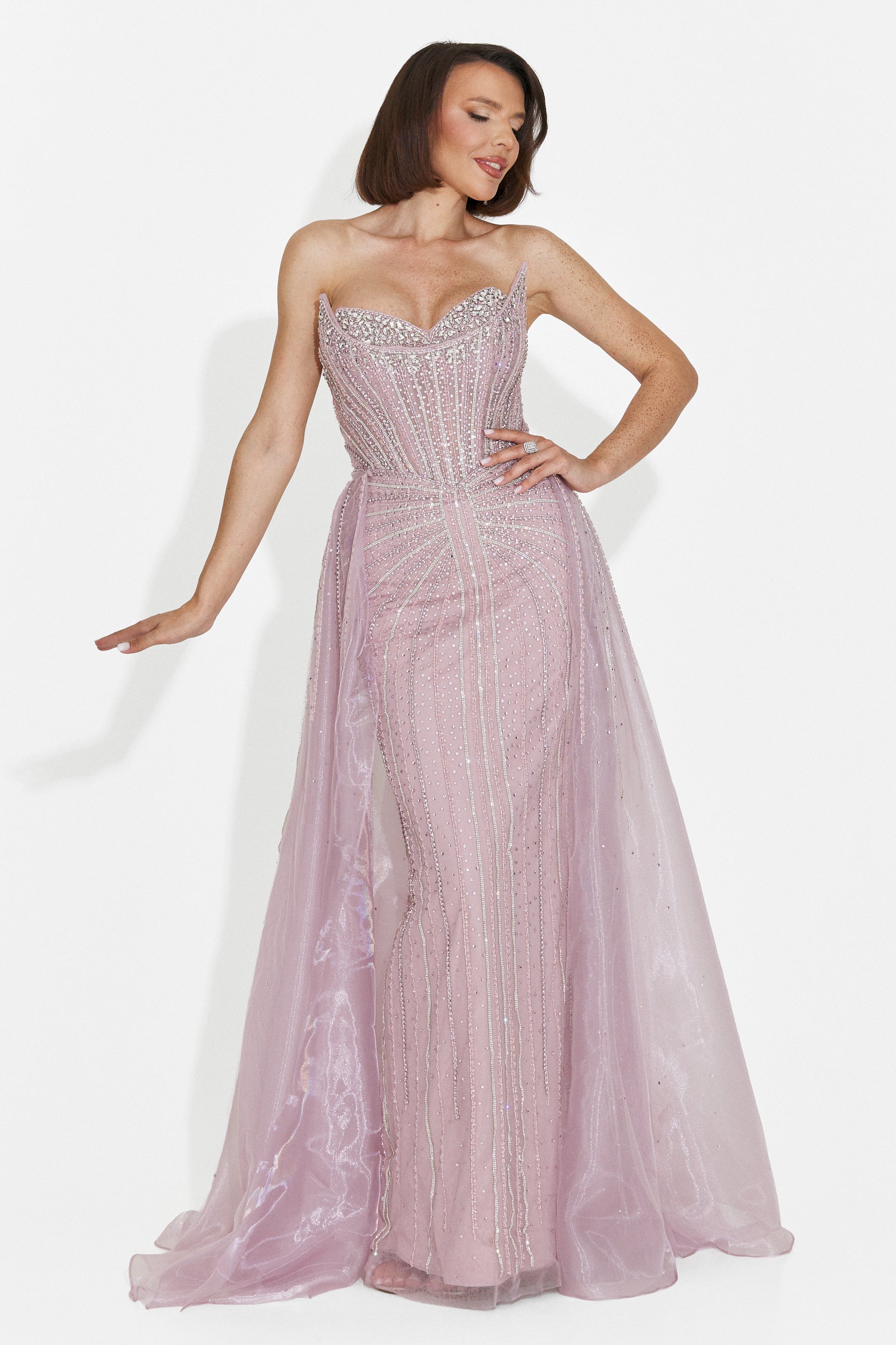 Rochie dama lunga roz Gerda Bogas