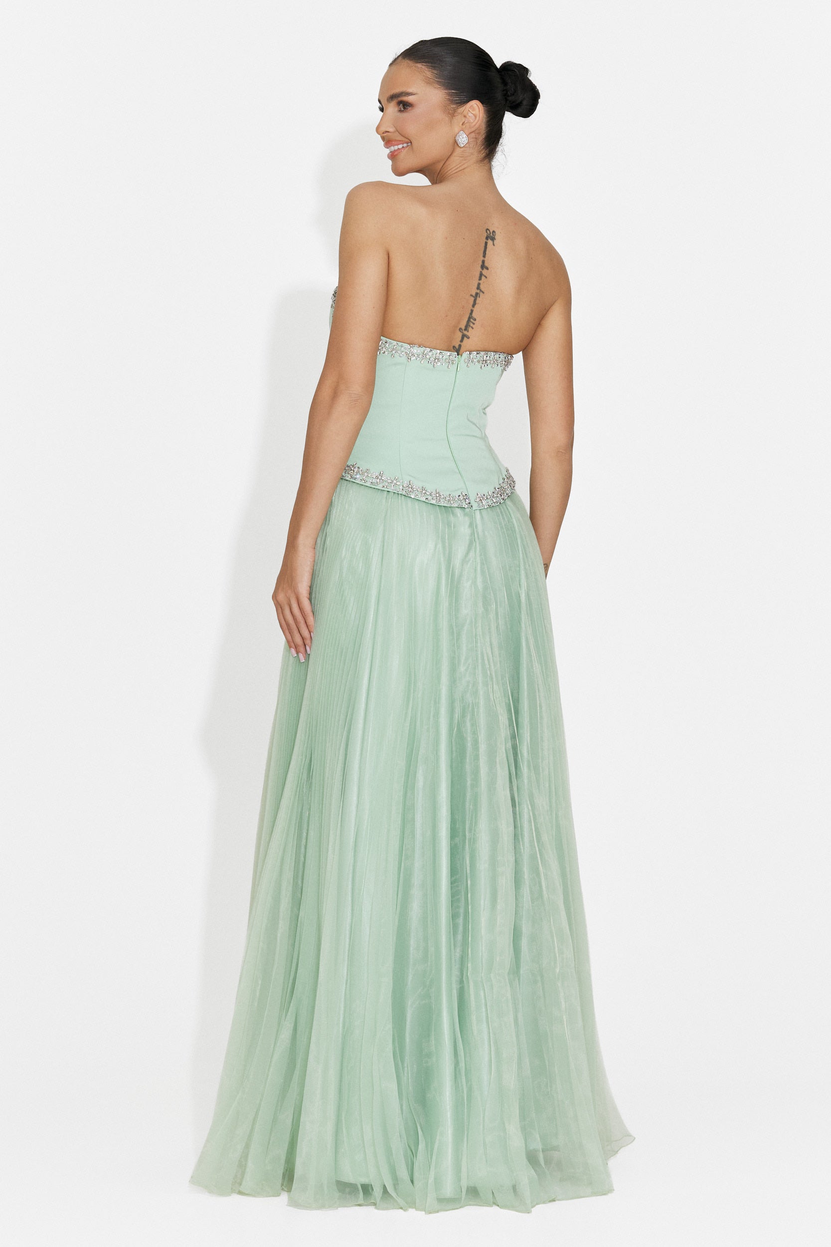 Rochie dama lunga verde mint Brunhilde Bogas