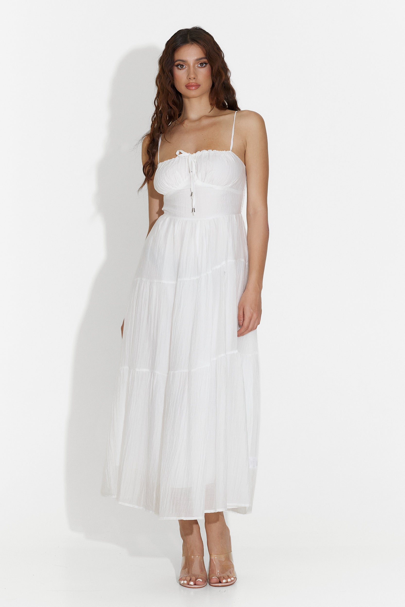 По-бърза Богас средна бяла дамска рокля