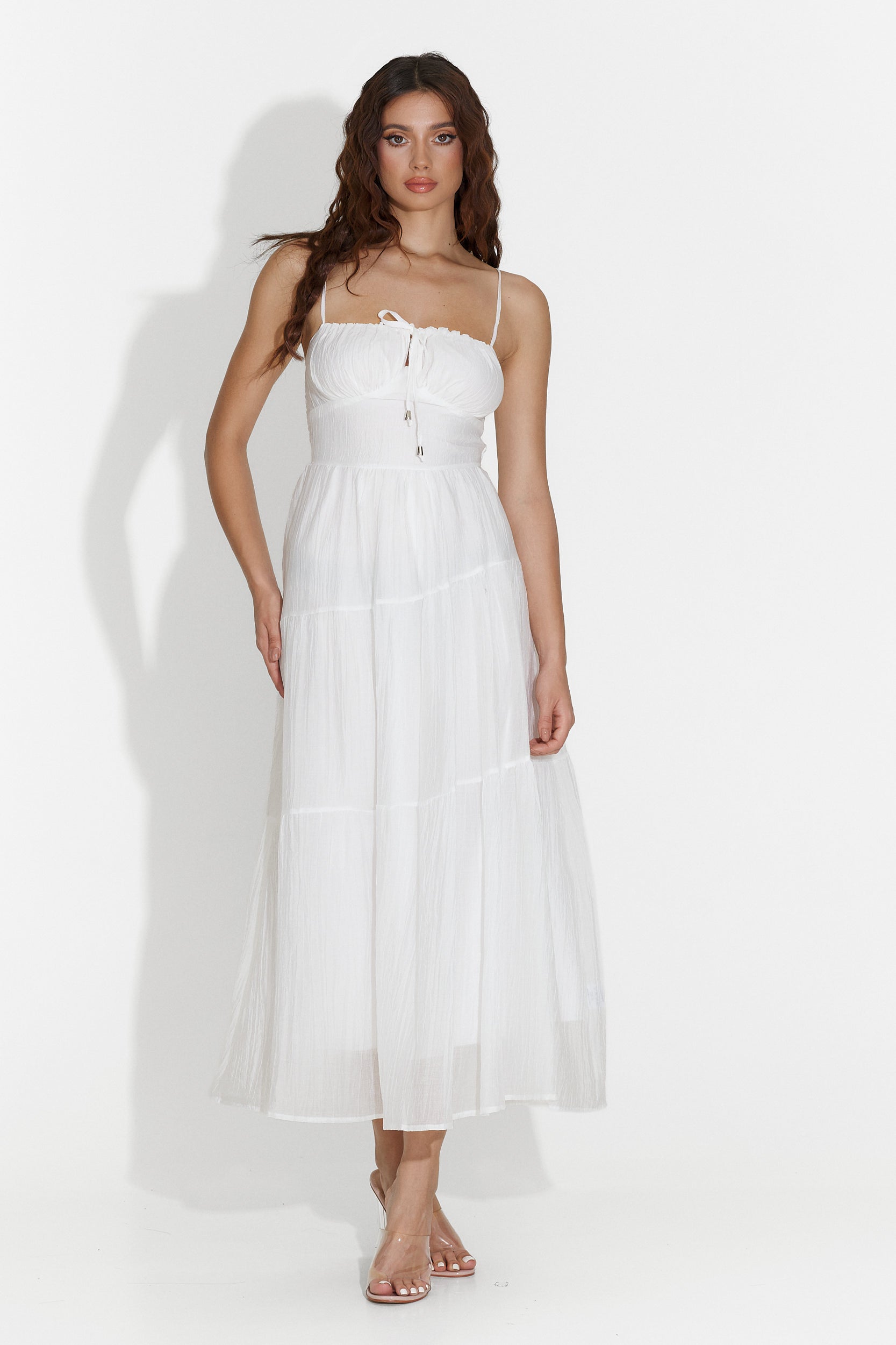 По-бърза Богас средна бяла дамска рокля