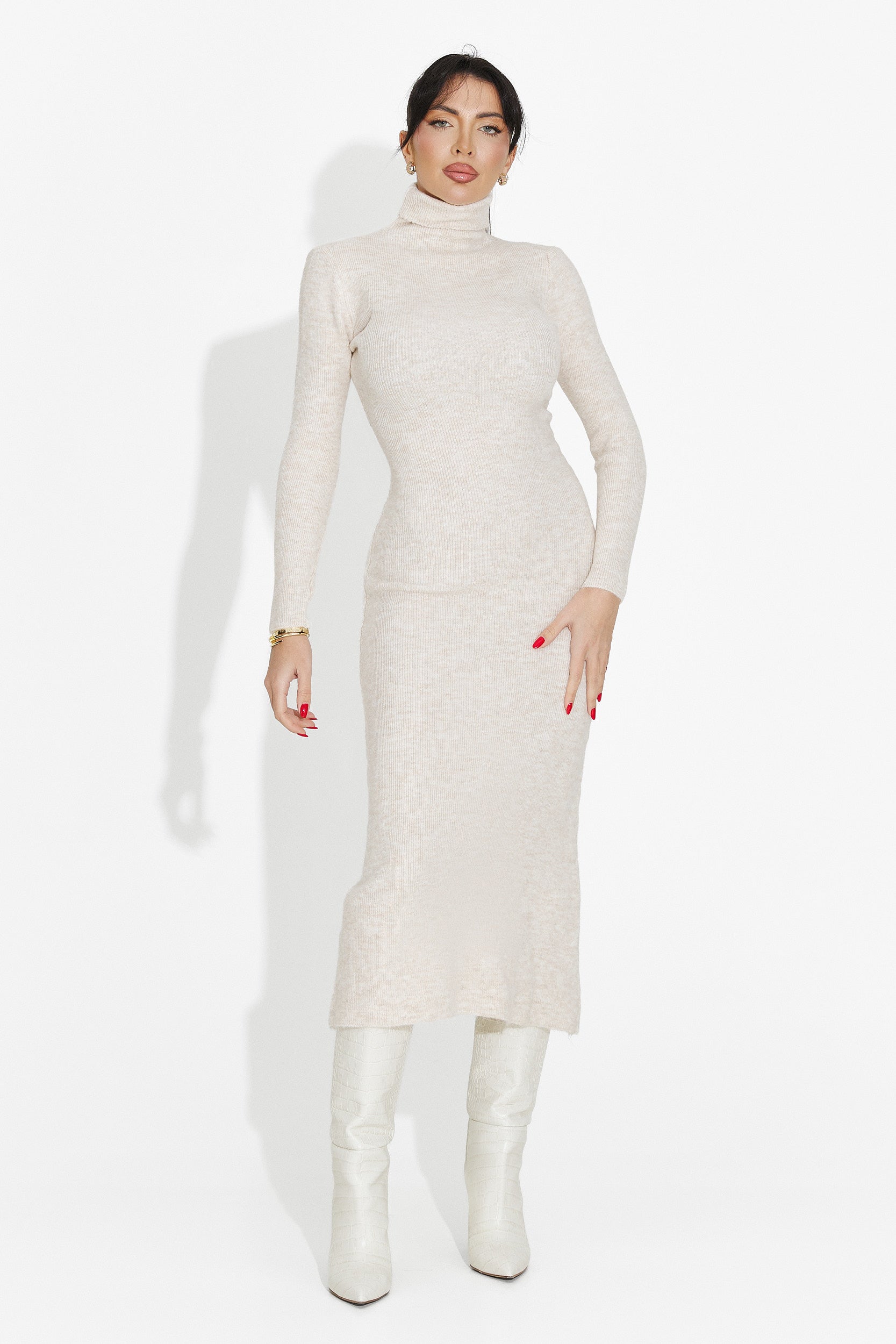 Дамска рокля миди крем Патрисия Богас