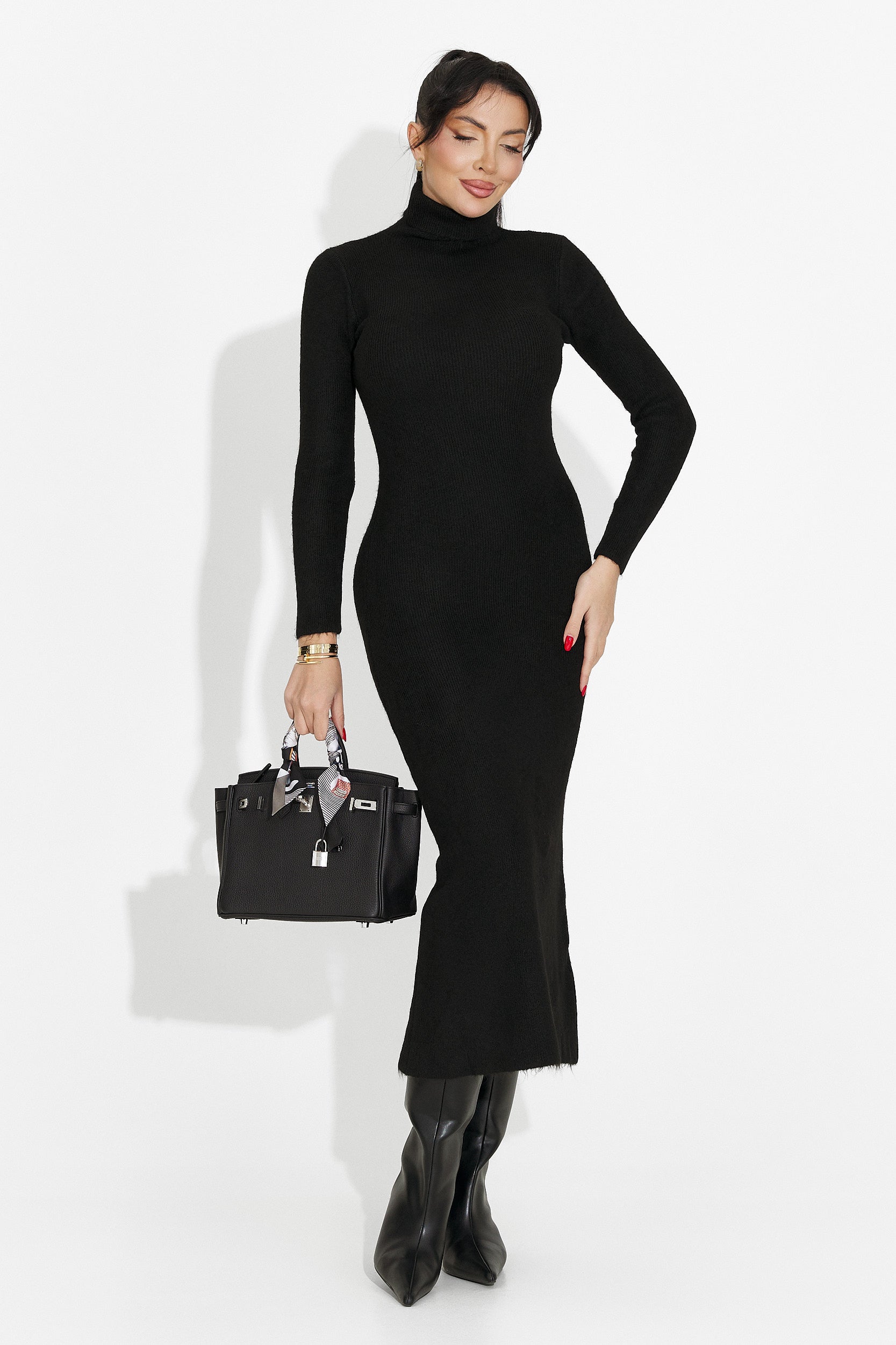 Черна дамска миди рокля Patrisia Bogas