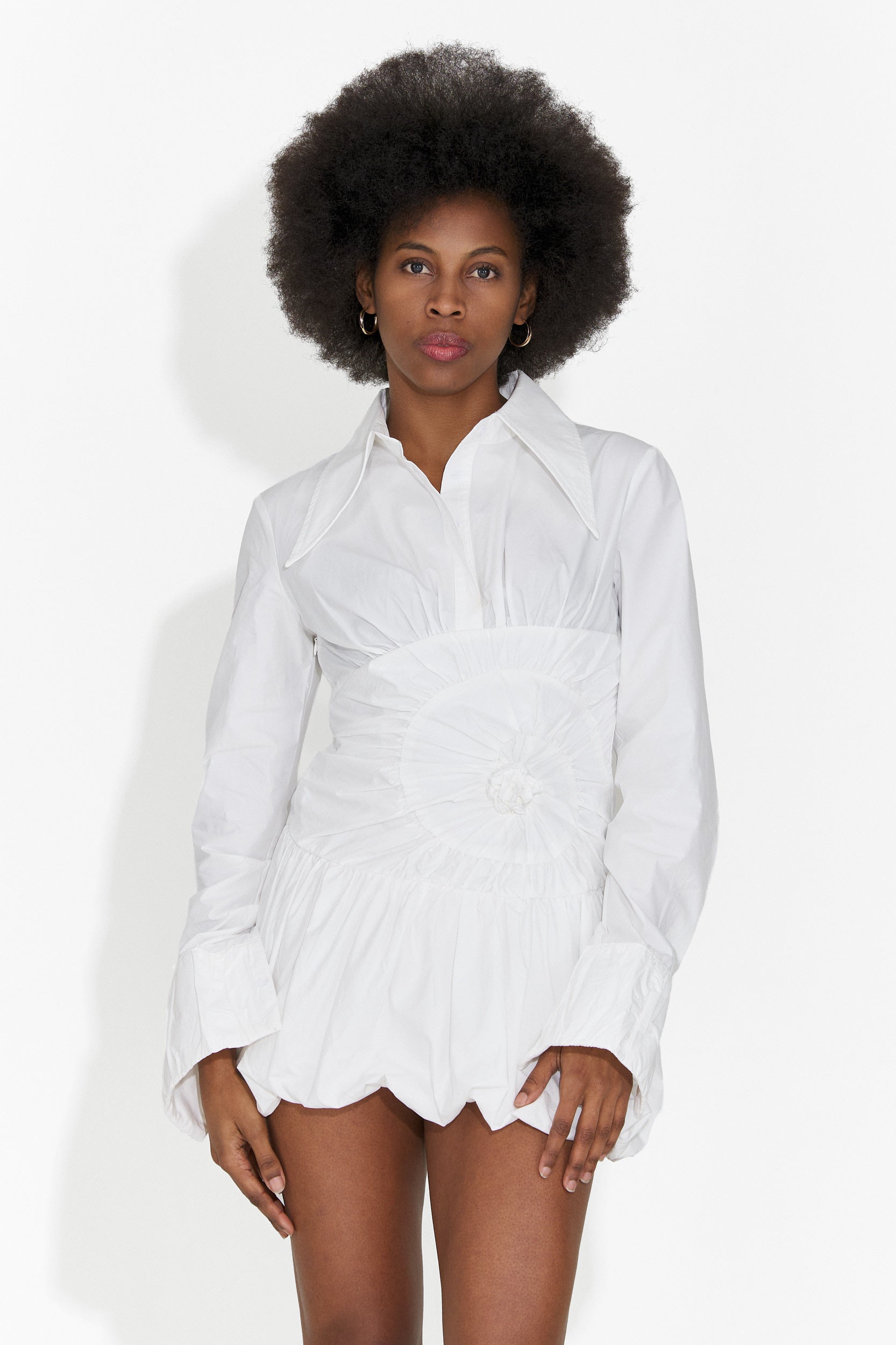 Къса бяла дамска рокля Selina Bogas