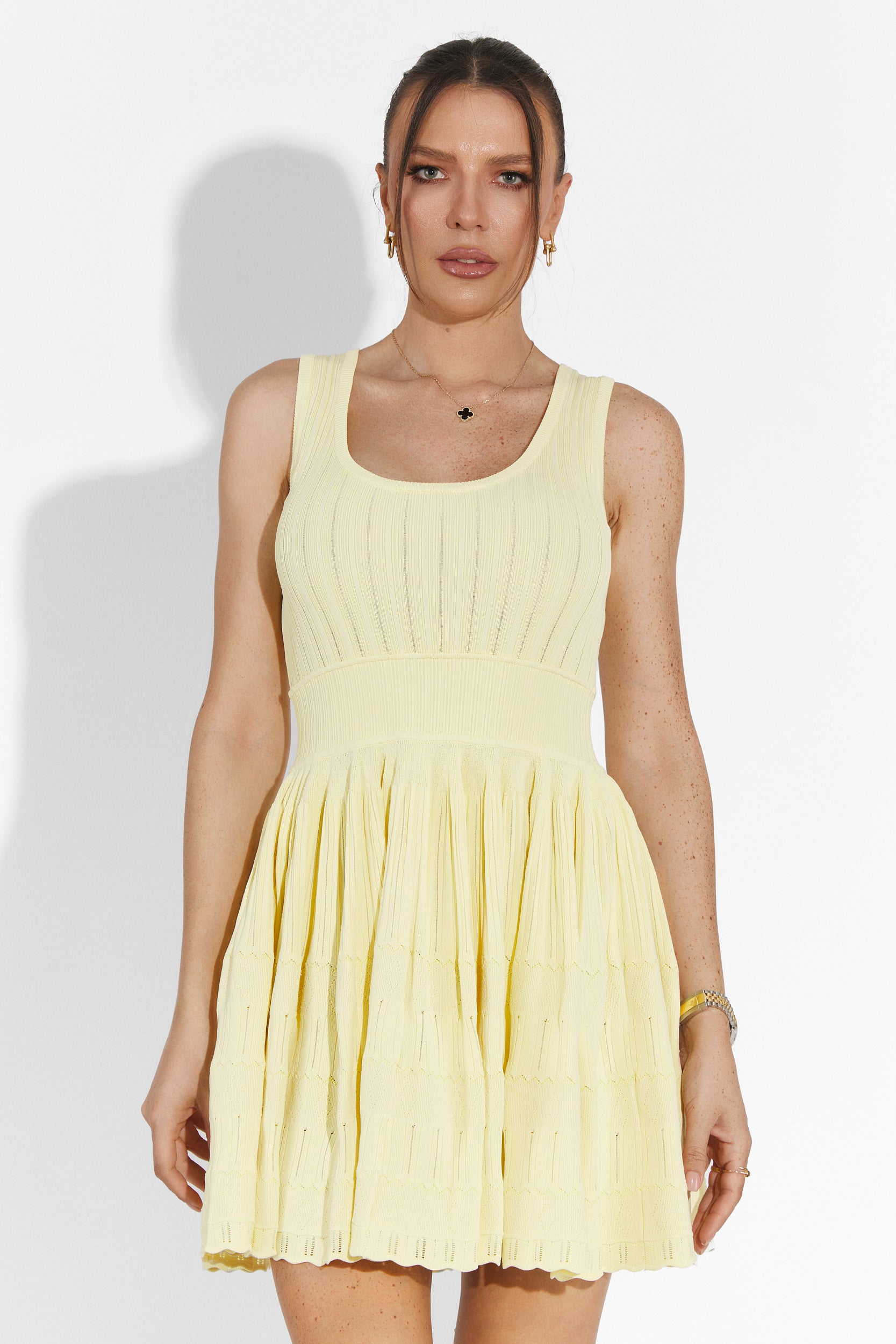 Rochie dama scurta galbena Flimsy Bogas