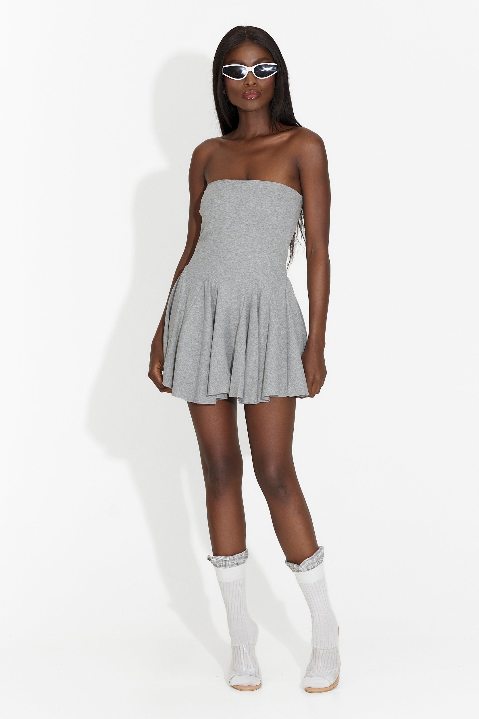 Rochie dama scurta gri Influence Bogas