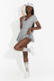 Rochie dama scurta gri Leryna Bogas