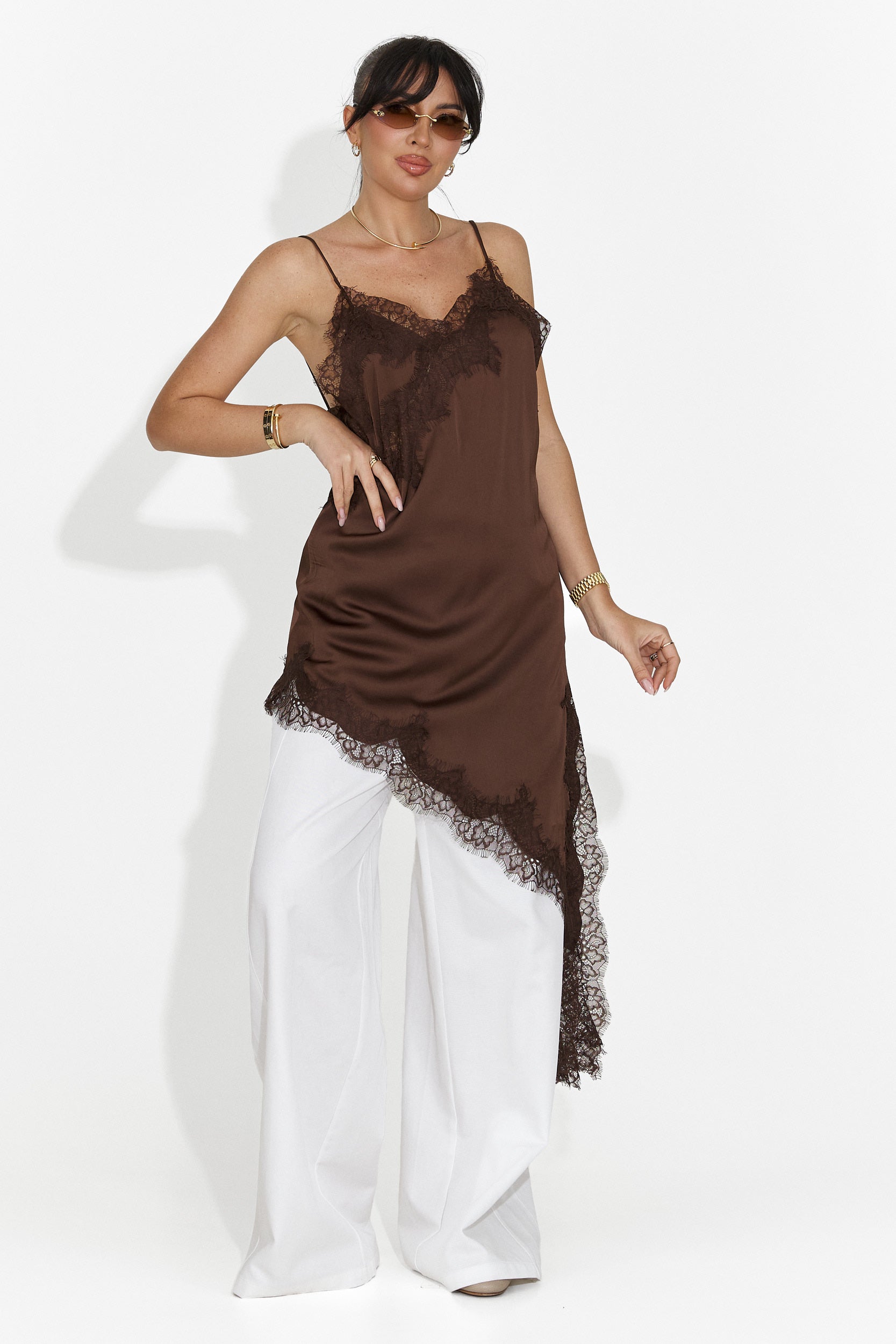 Къса дамска рокля кафява Francisca Bogas