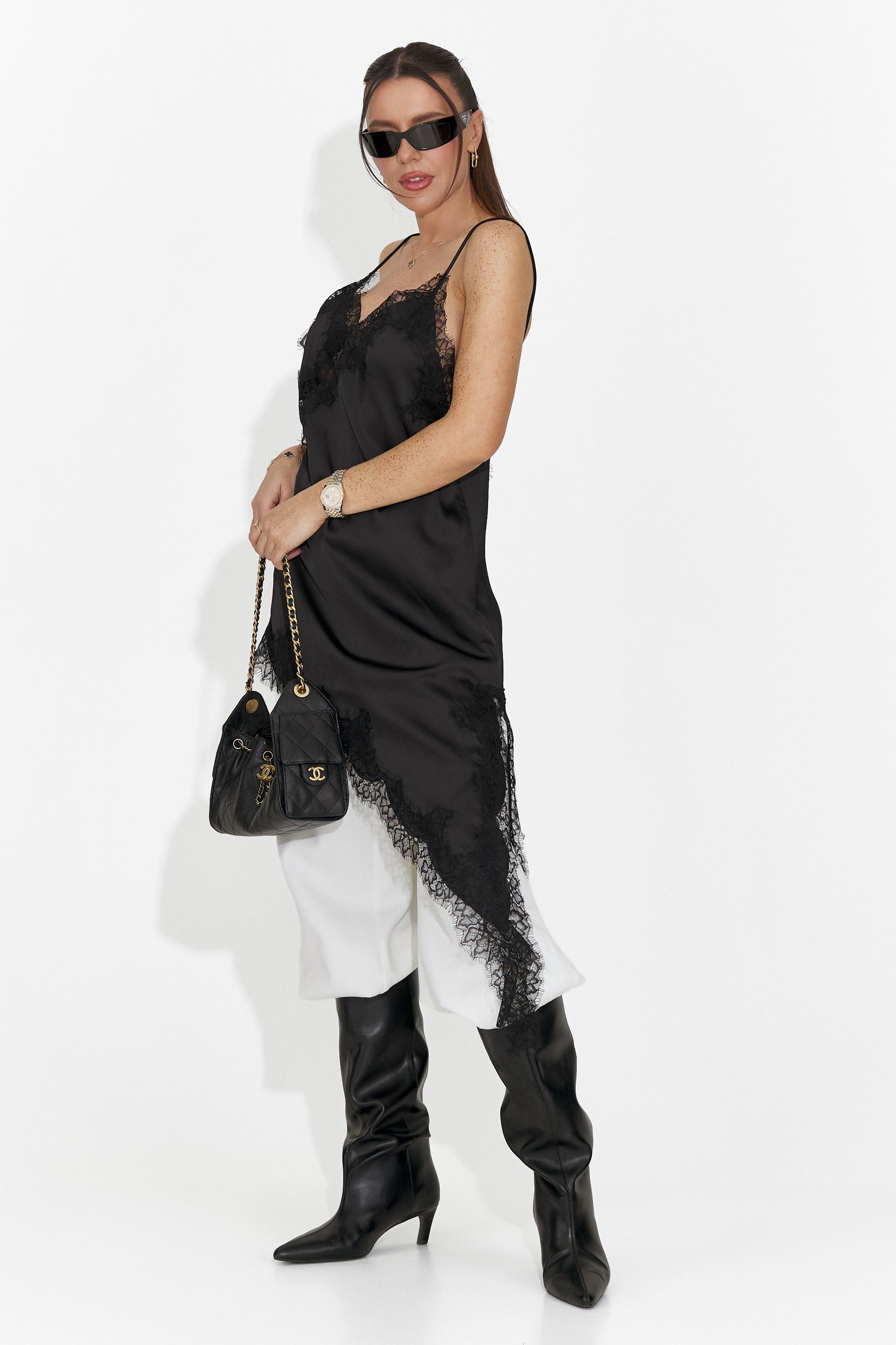 Къса черна дамска рокля Francisca Bogas