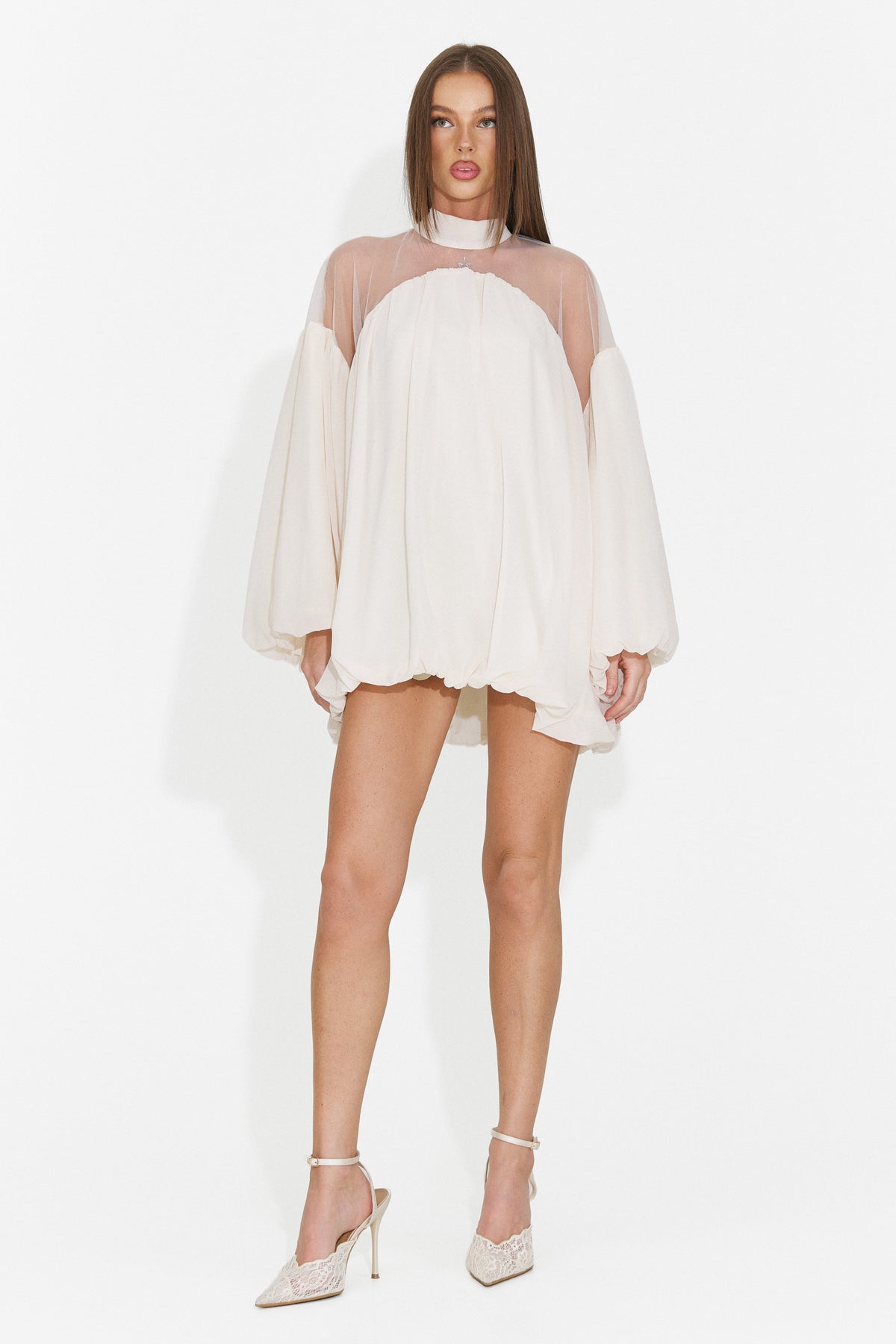 Rochie eleganta bej Flsiaeria Bogas
