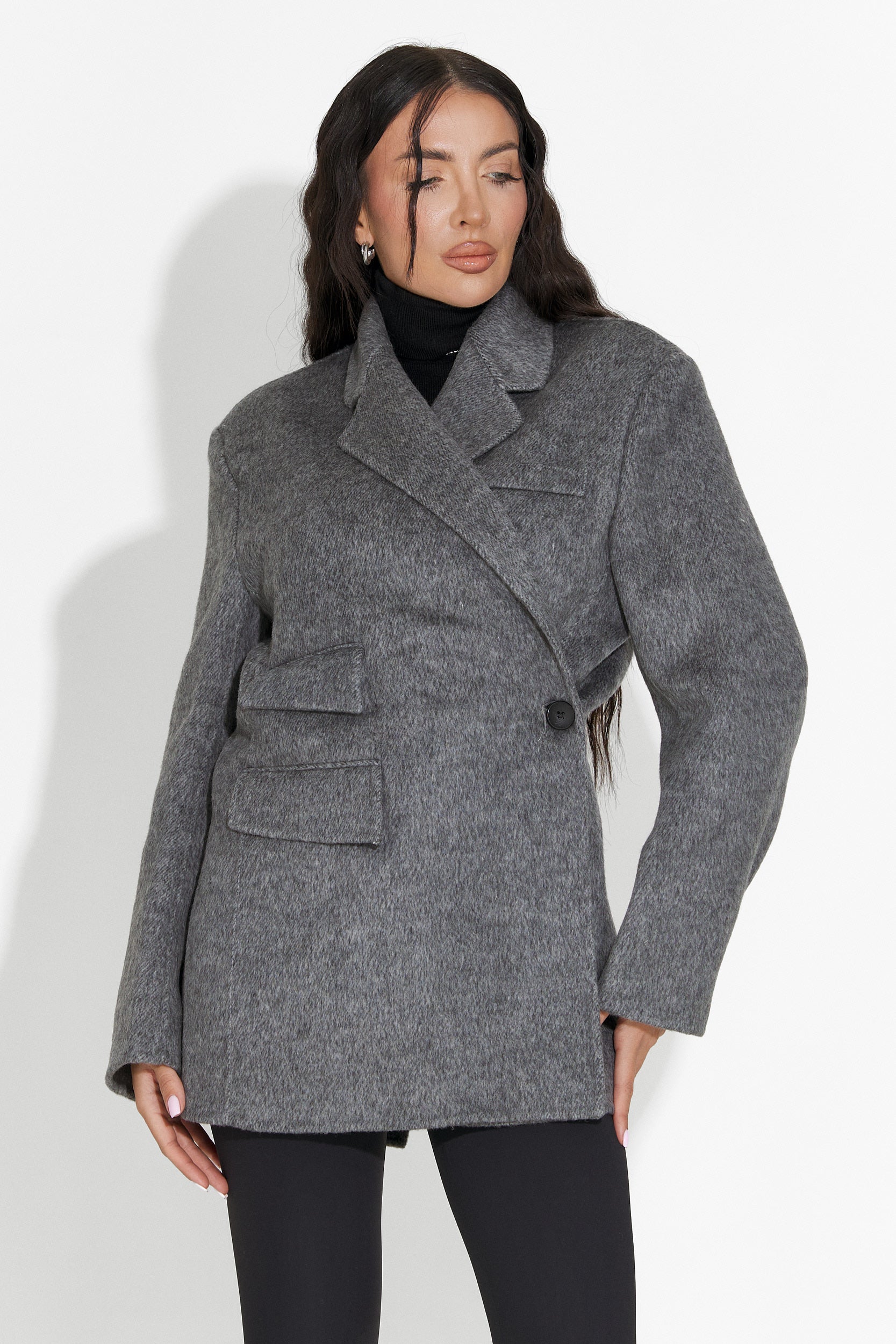 Елегантно дамско сако сиво Kalindra Bogas