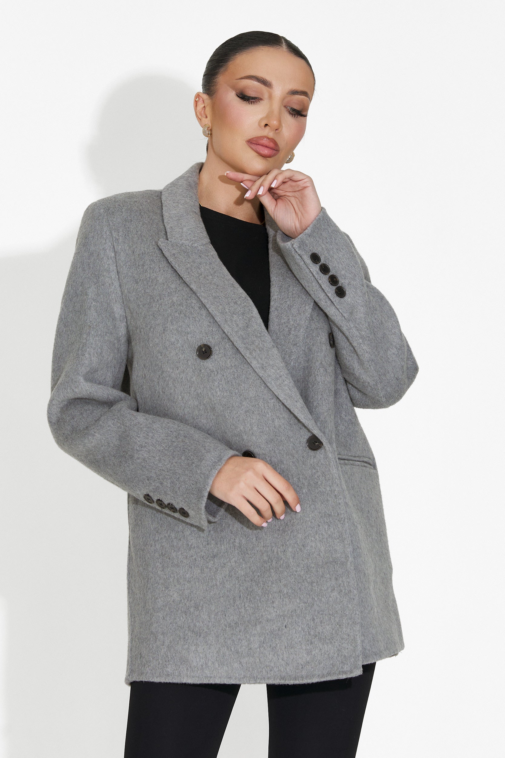 Елегантно дамско сако в сиво Novelia Bogas