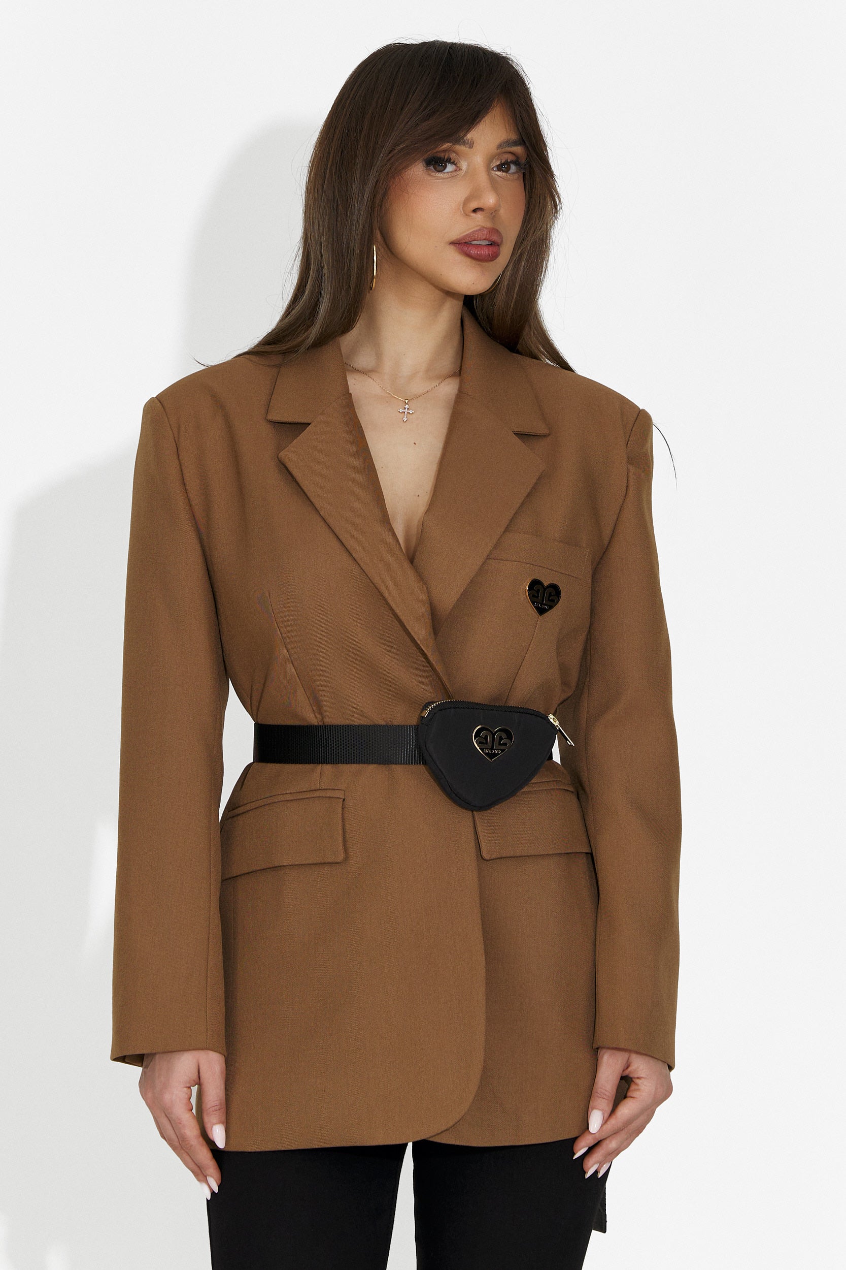 Елегантно дамско сако кафяво Zoira Bogas