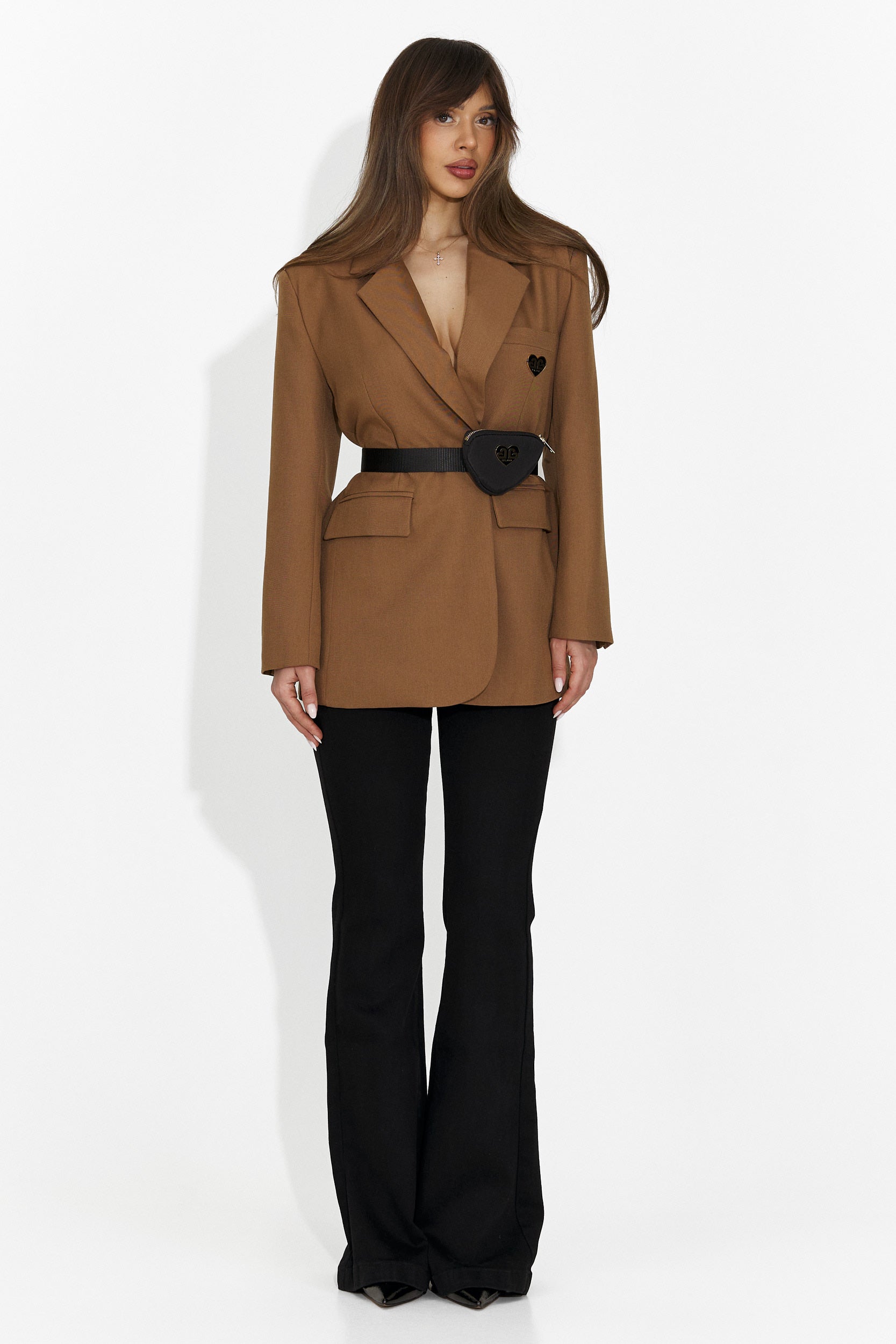 Елегантно дамско сако кафяво Zoira Bogas