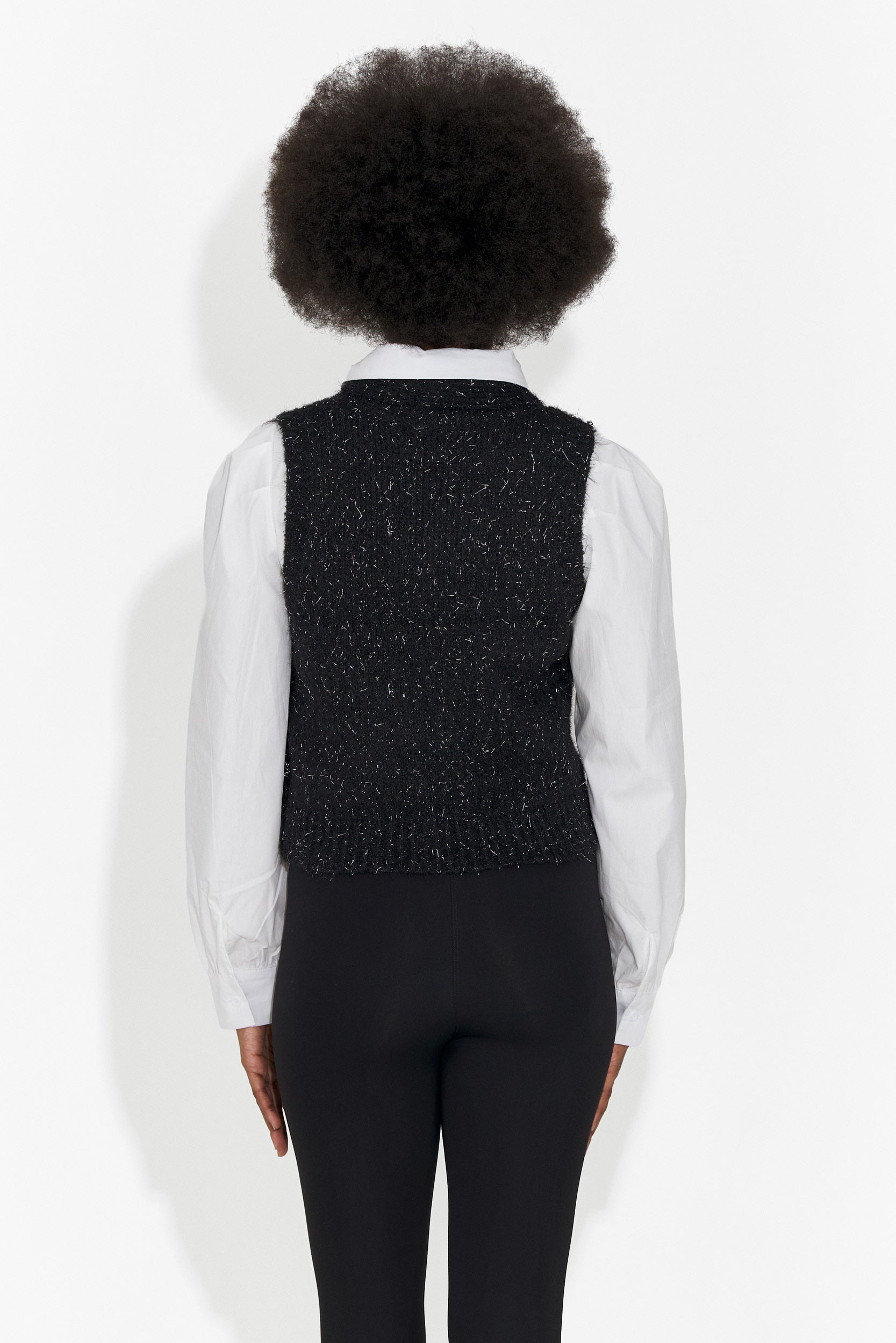 Комплект от 3 части риза + жилетка + вратовръзка черно Изаура Богас