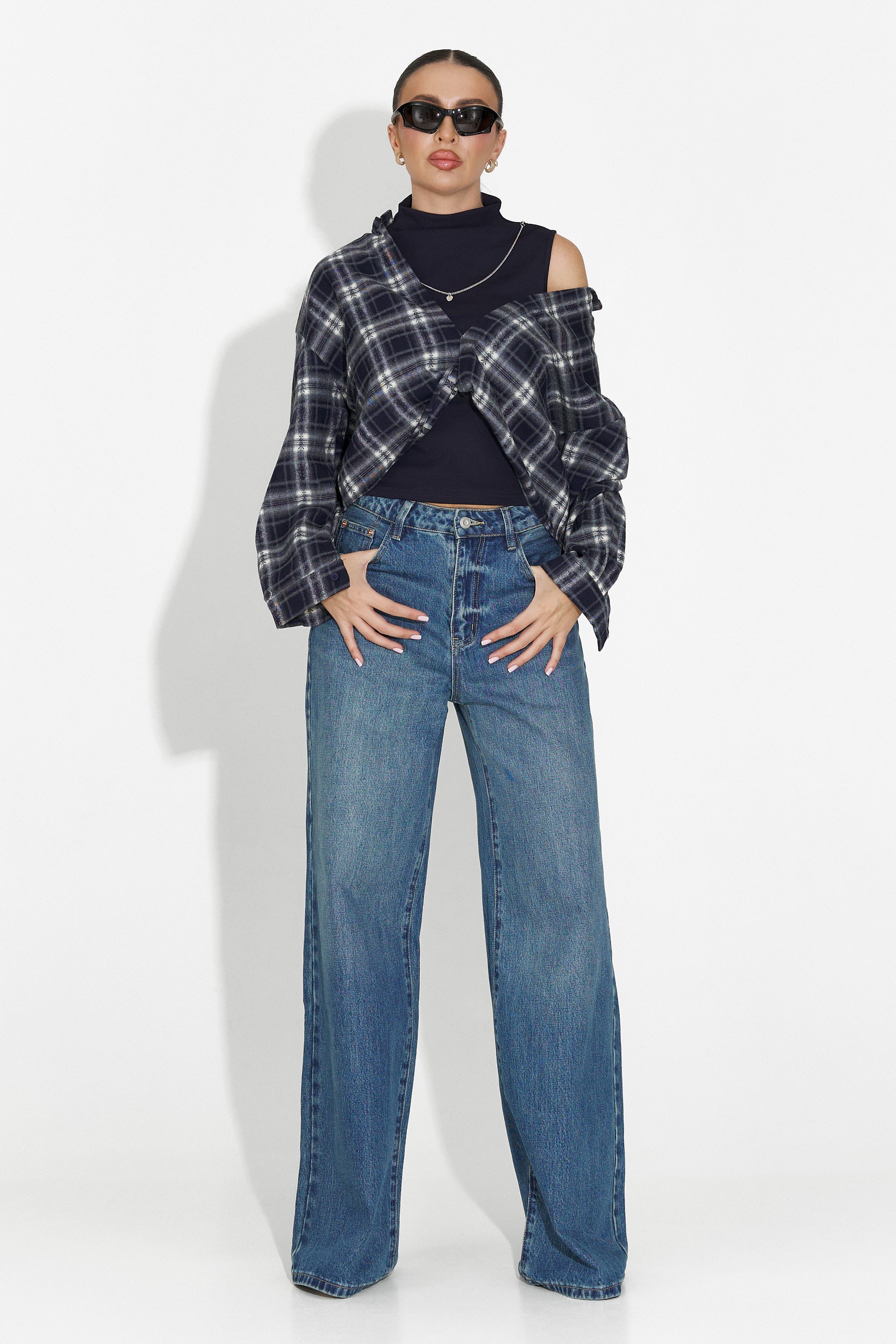 Комплект дамска риза + тъмносин потник Noielia Bogas