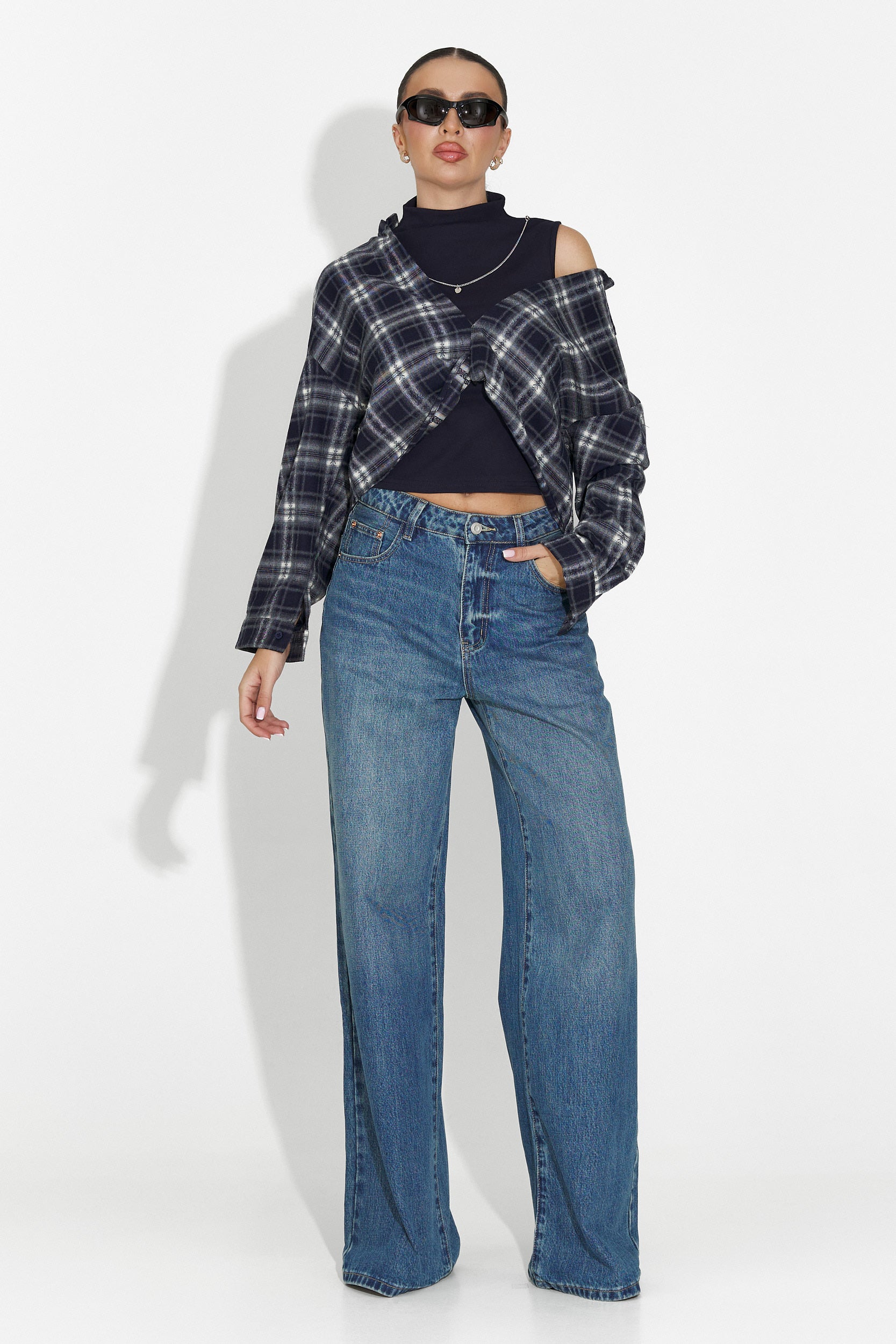 Комплект дамска риза + тъмносин потник Noielia Bogas