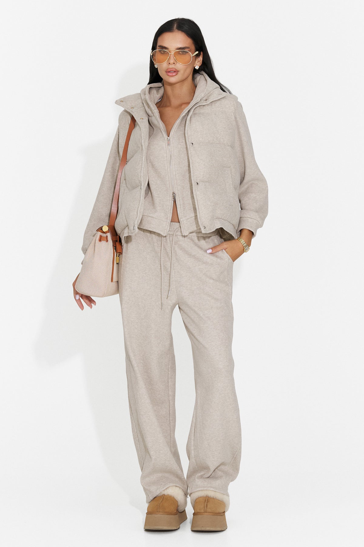 Trening casual bej Bevivena Bogas
