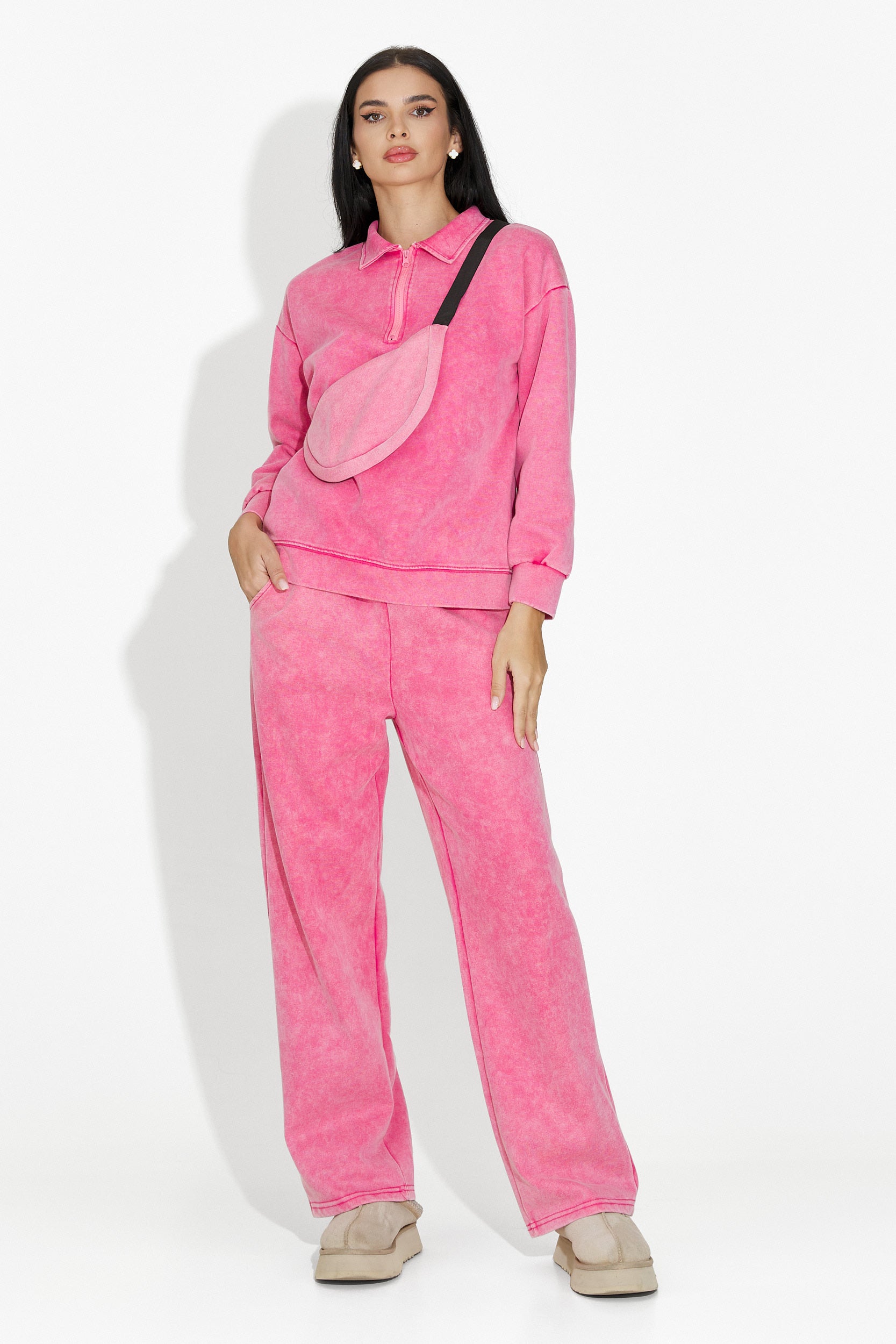 Дамско кежуал облекло за тренировка в розово Dionea Bogas