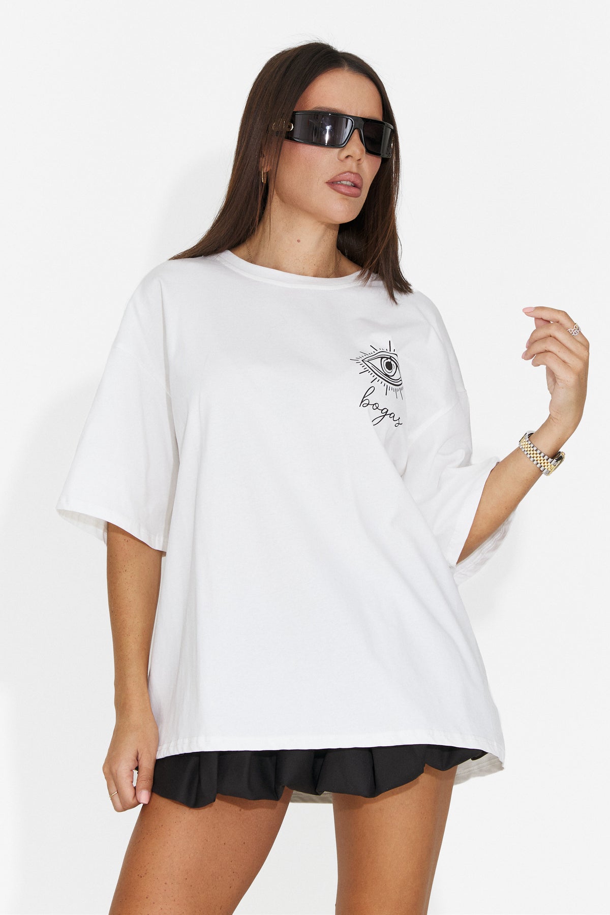 Tricou casual alb Chmiuira Bogas