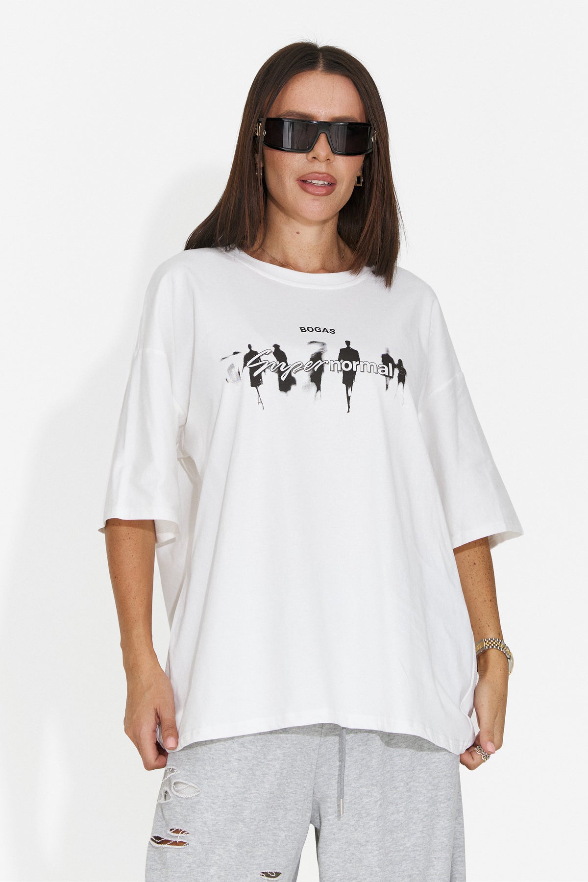 Tricou casual alb Flyloroira Bogas