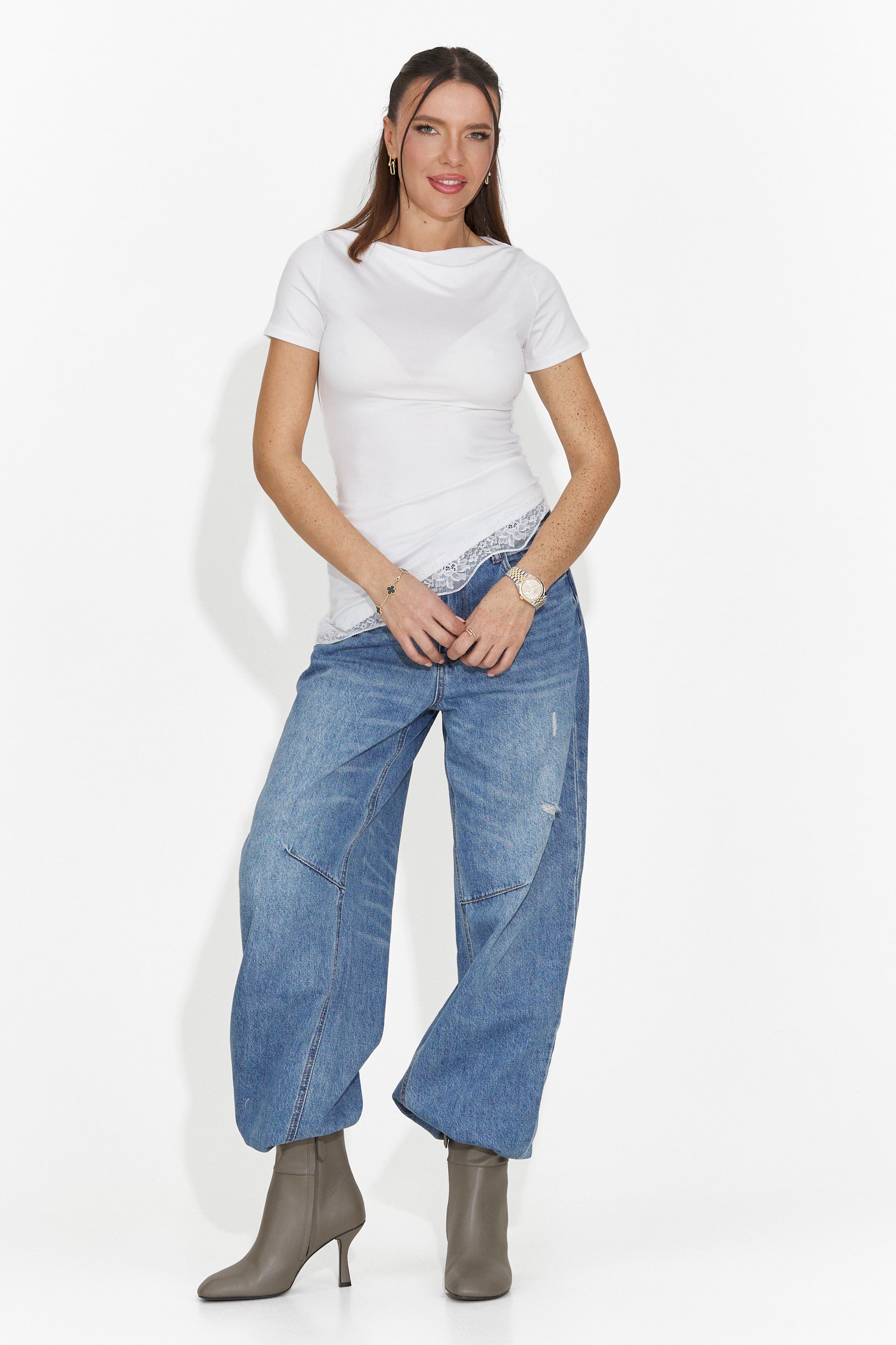 Дамска ежедневна бяла тениска Arkania Bogas