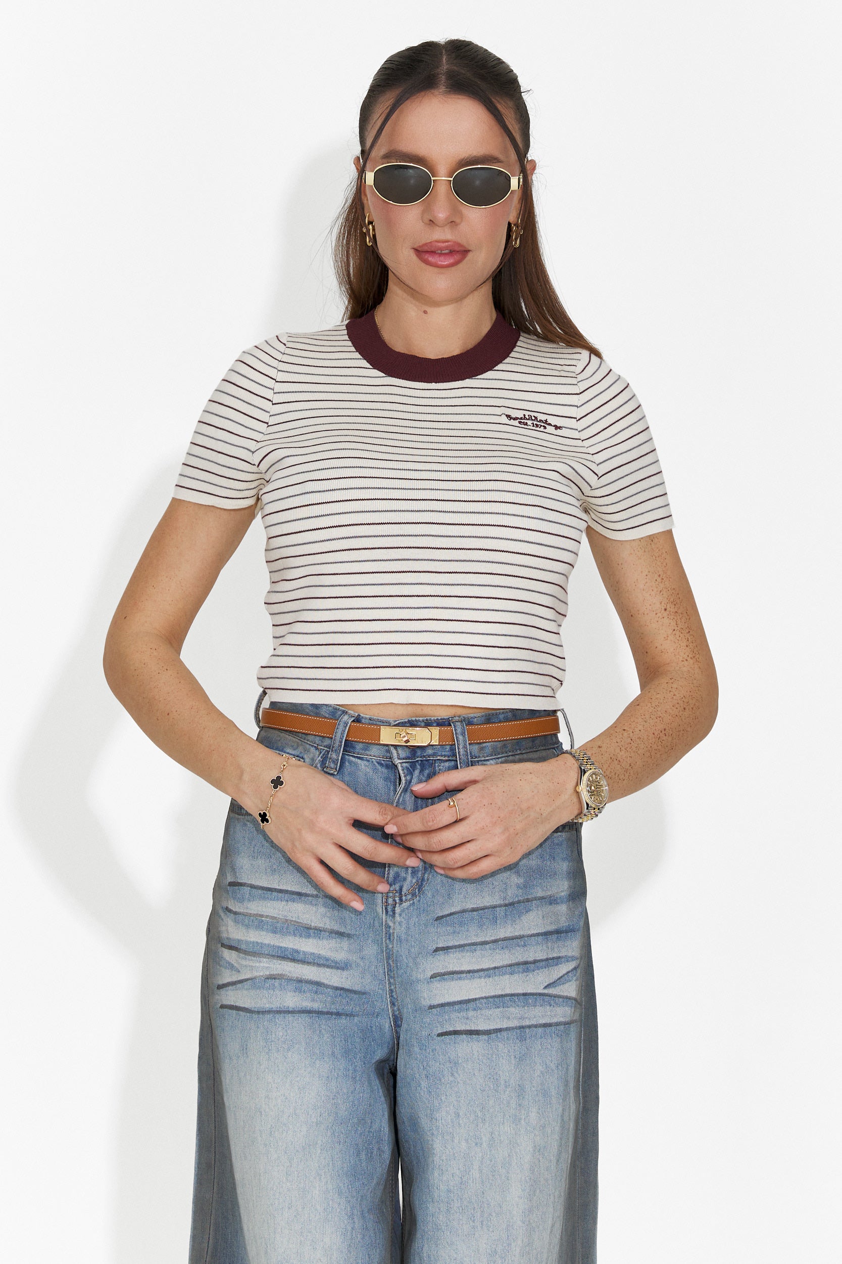 Дамска ежедневна блуза бежова Hainie Bogas