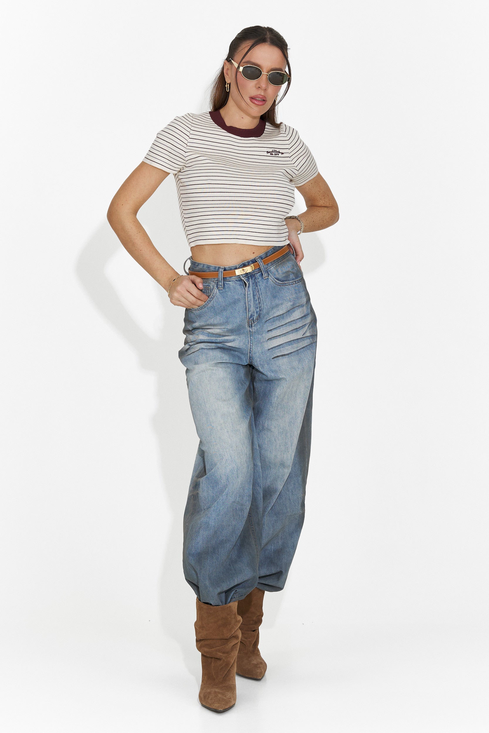 Дамска ежедневна блуза бежова Hainie Bogas