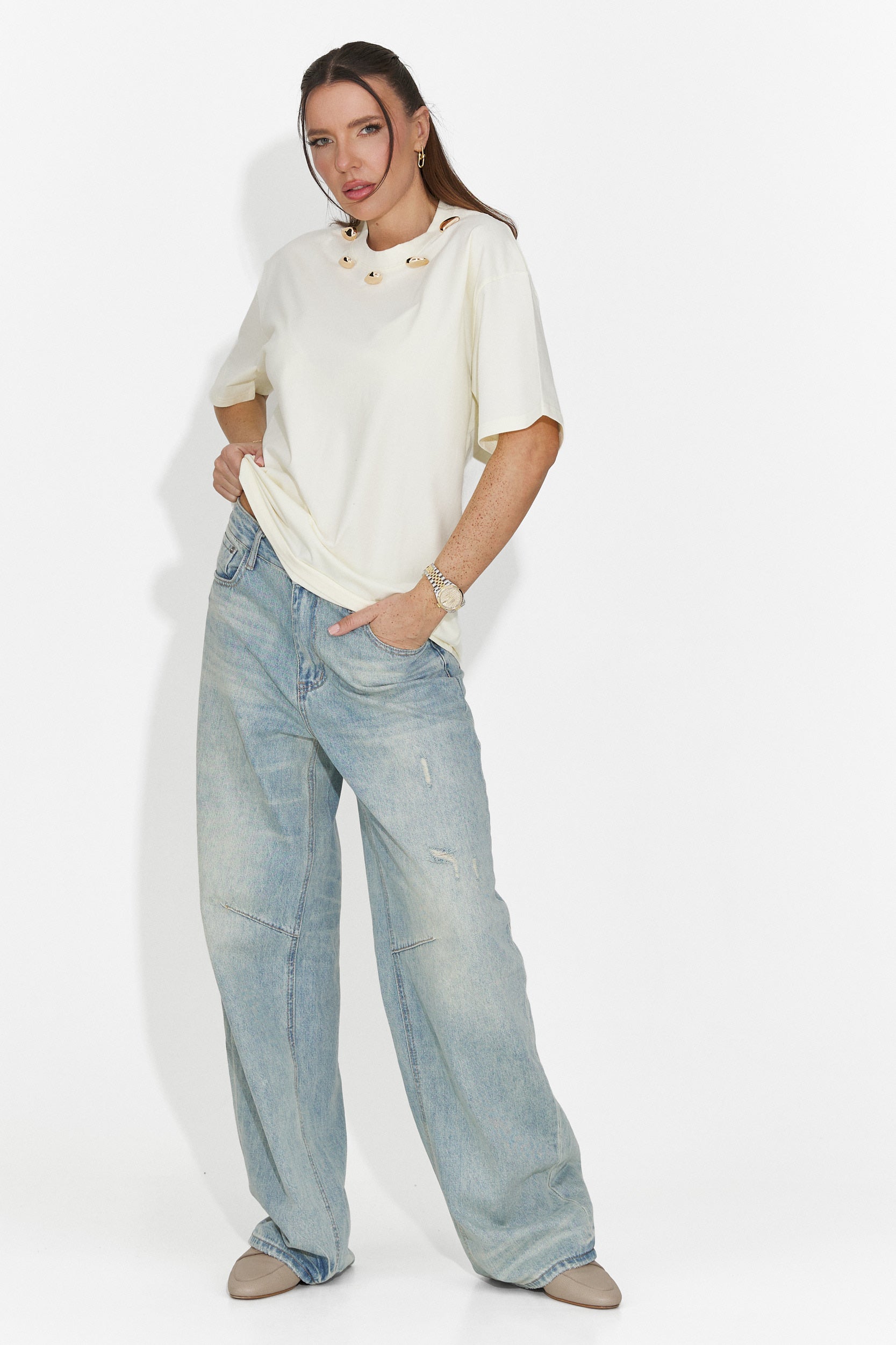 Дамска ежедневна жълта тениска Cristelia Bogas