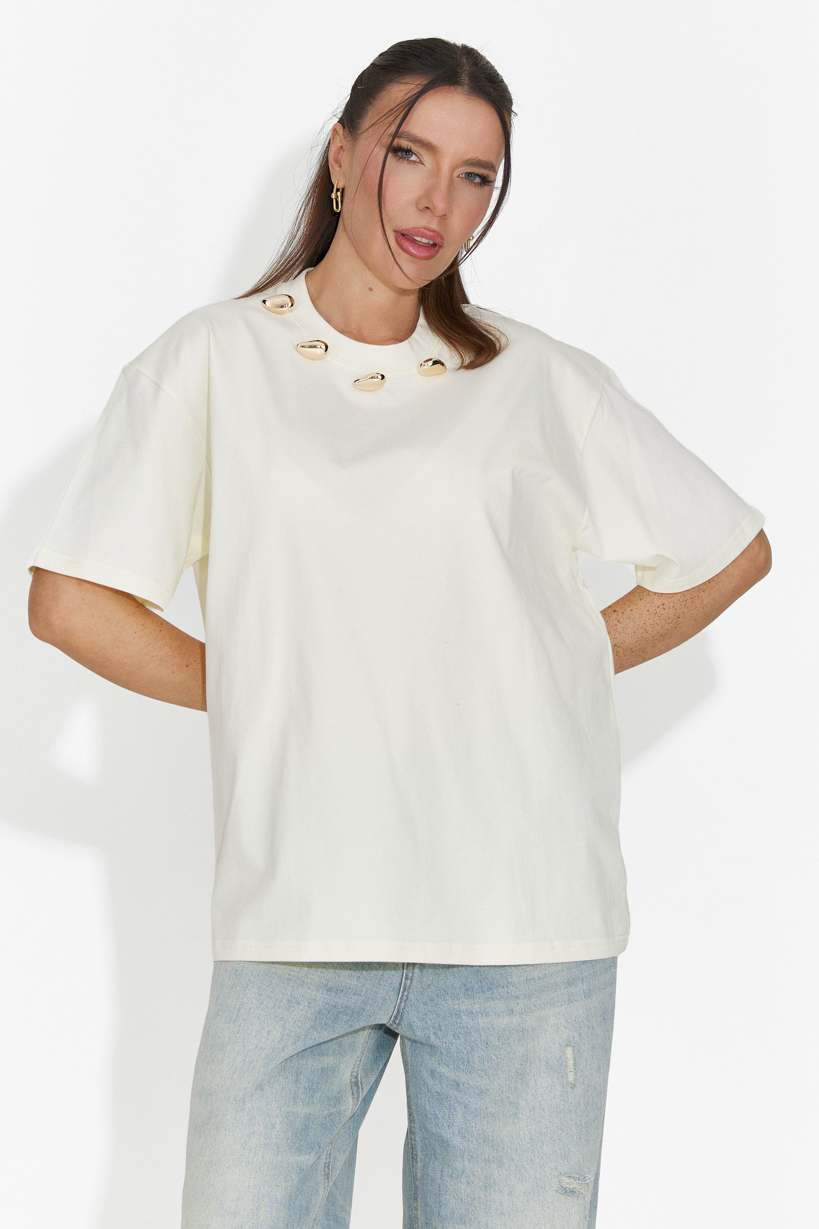 Дамска ежедневна жълта тениска Cristelia Bogas