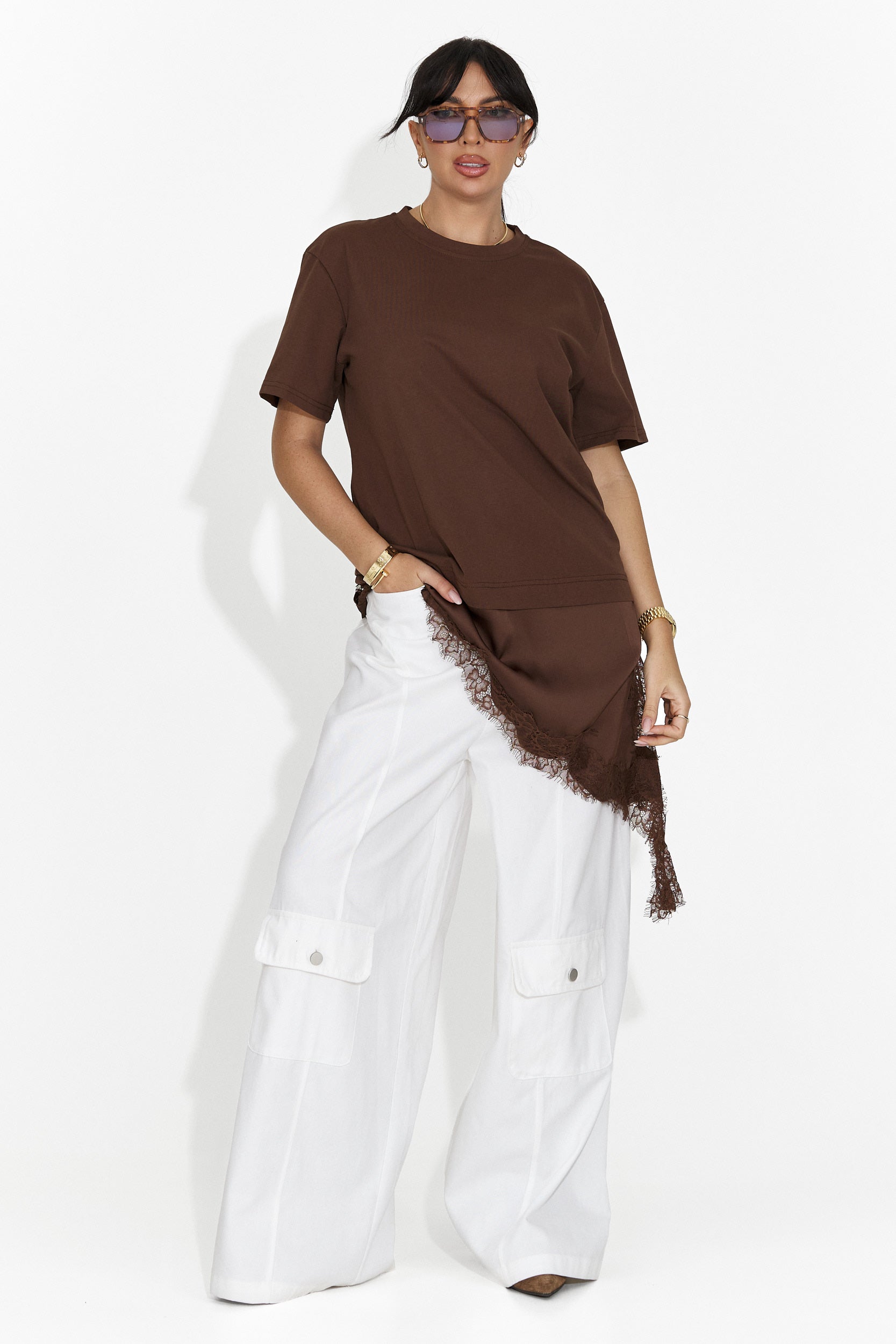 Дамска ежедневна кафява тениска Arkana Bogas