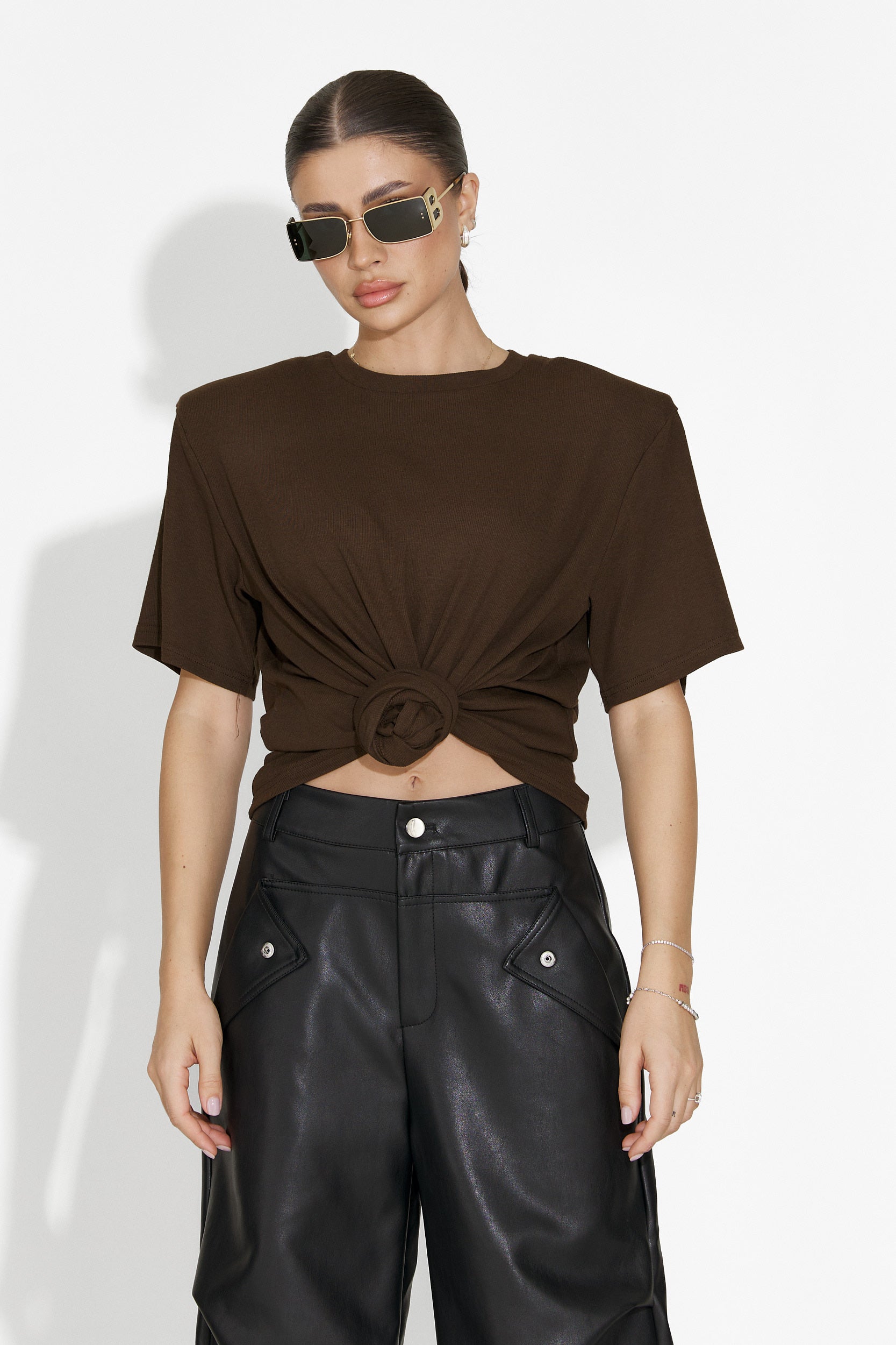 Кафява дамска блуза за ежедневие Norelia Bogas