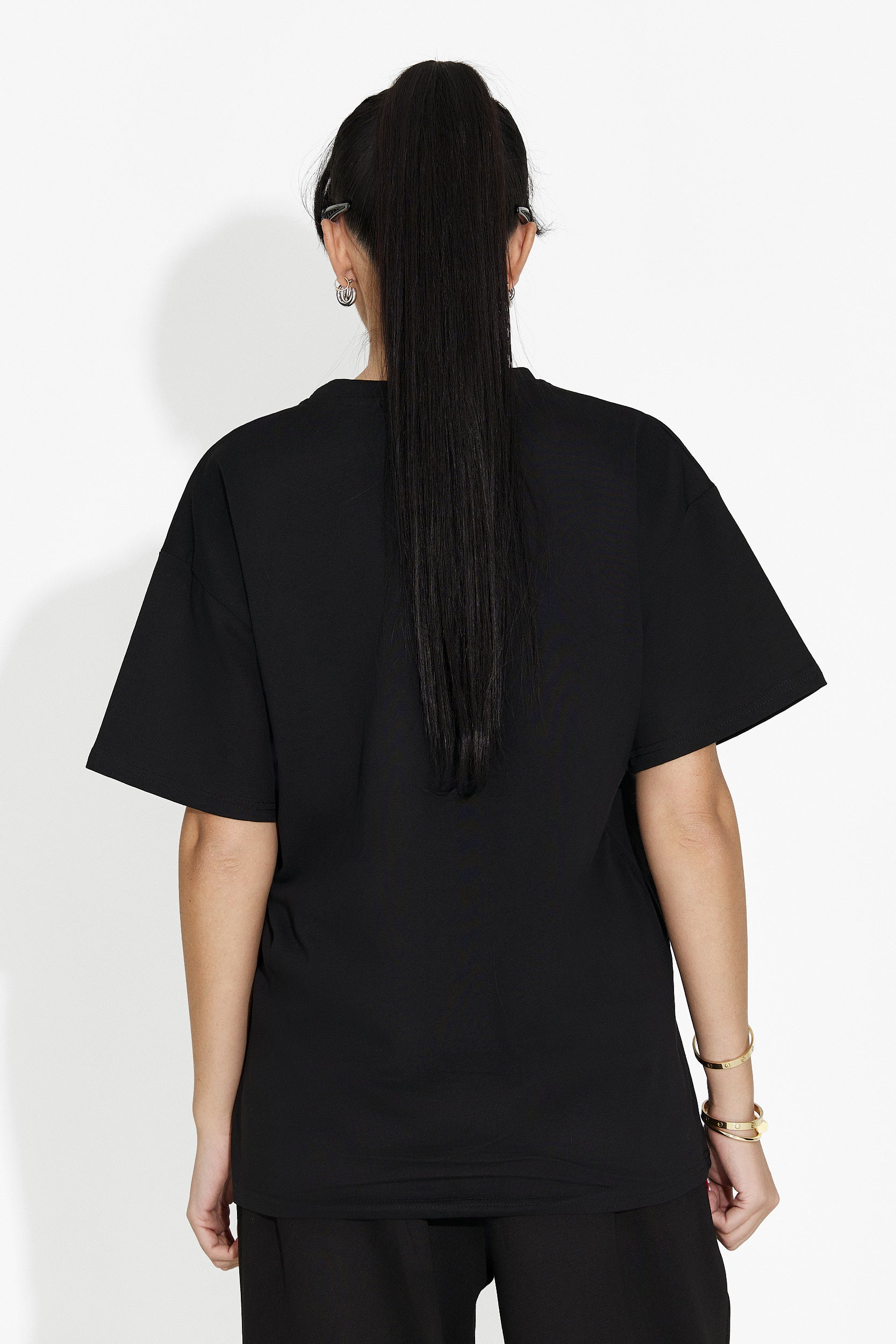 Дамска ежедневна черна тениска Arilea Bogas