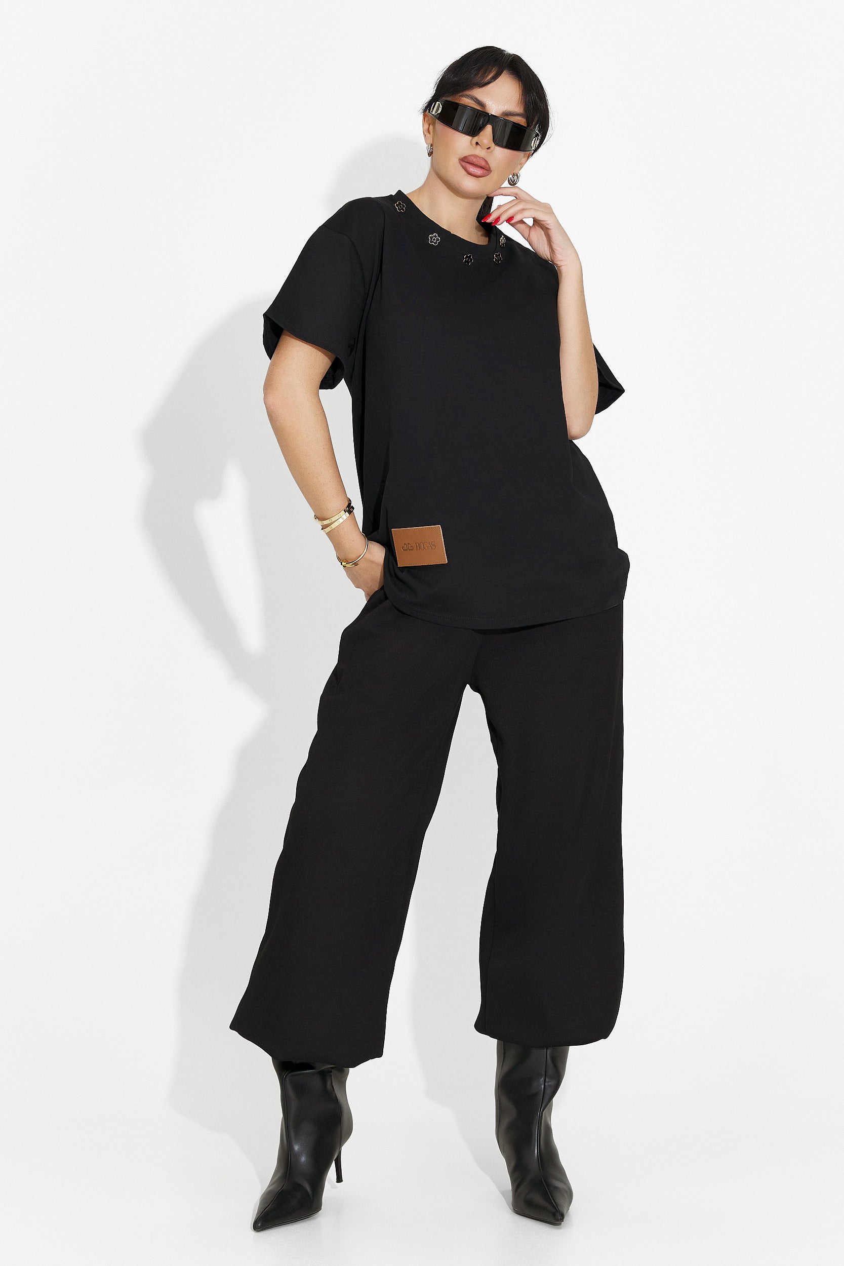 Дамска ежедневна черна тениска Arilea Bogas