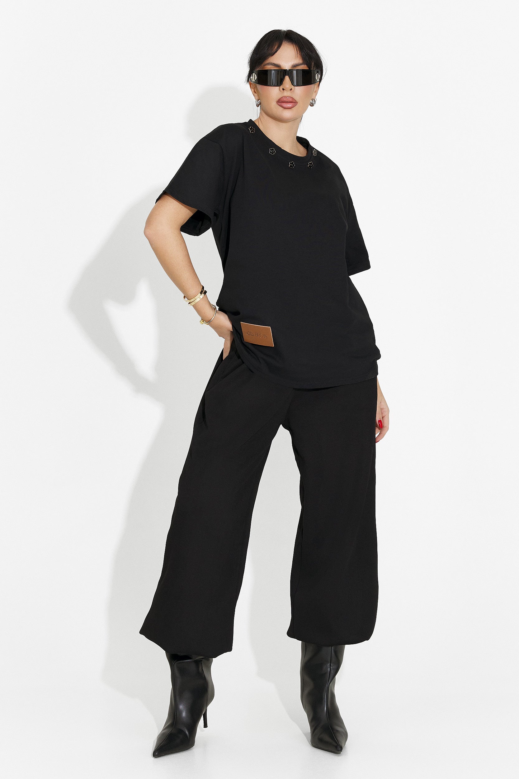 Дамска ежедневна черна тениска Arilea Bogas