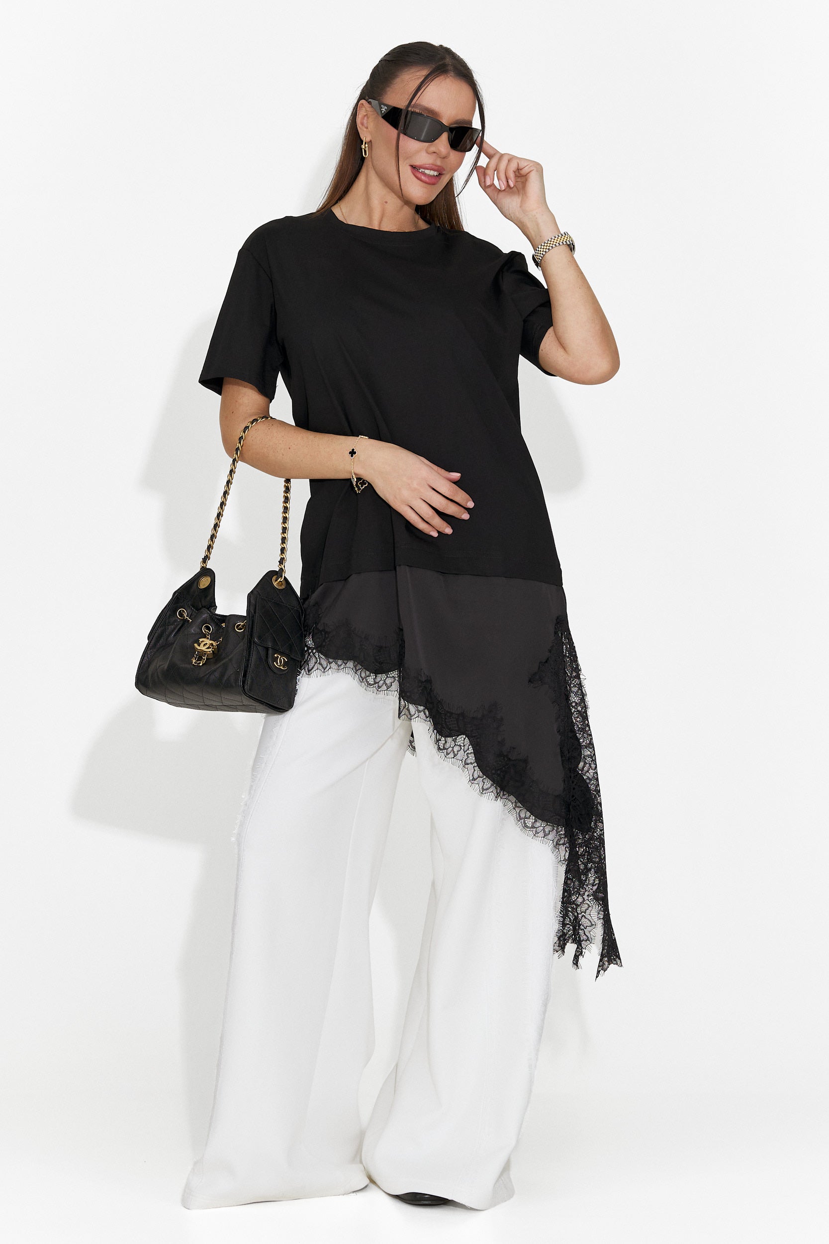 Дамска ежедневна черна тениска Arkana Bogas